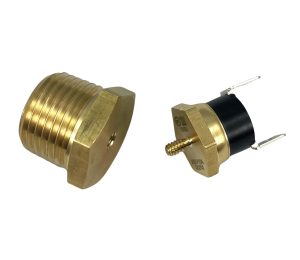 Replacement for American Volt Electric Radiator Fan Thermostat Temperature Switch, 12 Month Warranty, with Thread-in Brass Probe (1/2" NPT, 210'F On - 195'F Off)