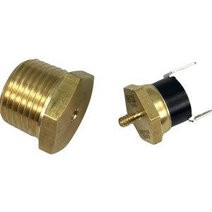 Replacement for American Volt Electric Radiator Fan Thermostat Temperature Switch, 12 Month Warranty, with Thread-in Brass Probe (1/2" NPT, 210'F On - 195'F Off)