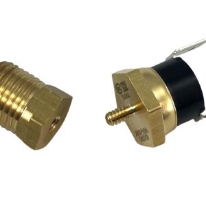 Replacement for American Volt Electric Radiator Fan Thermostat Temperature Switch, 12 Month Warranty, with Thread-in Brass Probe (1/4" NPT, 190'F On - 175'F Off)