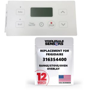Frigidaire 316354400 Replacement Range/Stove/Oven White Clock Overlay 12 Month Warranty