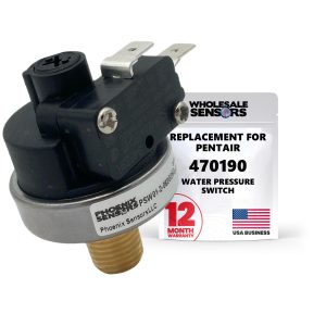 Wholesale Sensors Replacement for Pentair 470190 Water Pressure Switch - 12 Month Warranty - Compatible with Pentair MiniMax & PowerMax Pool & Spa Heaters
