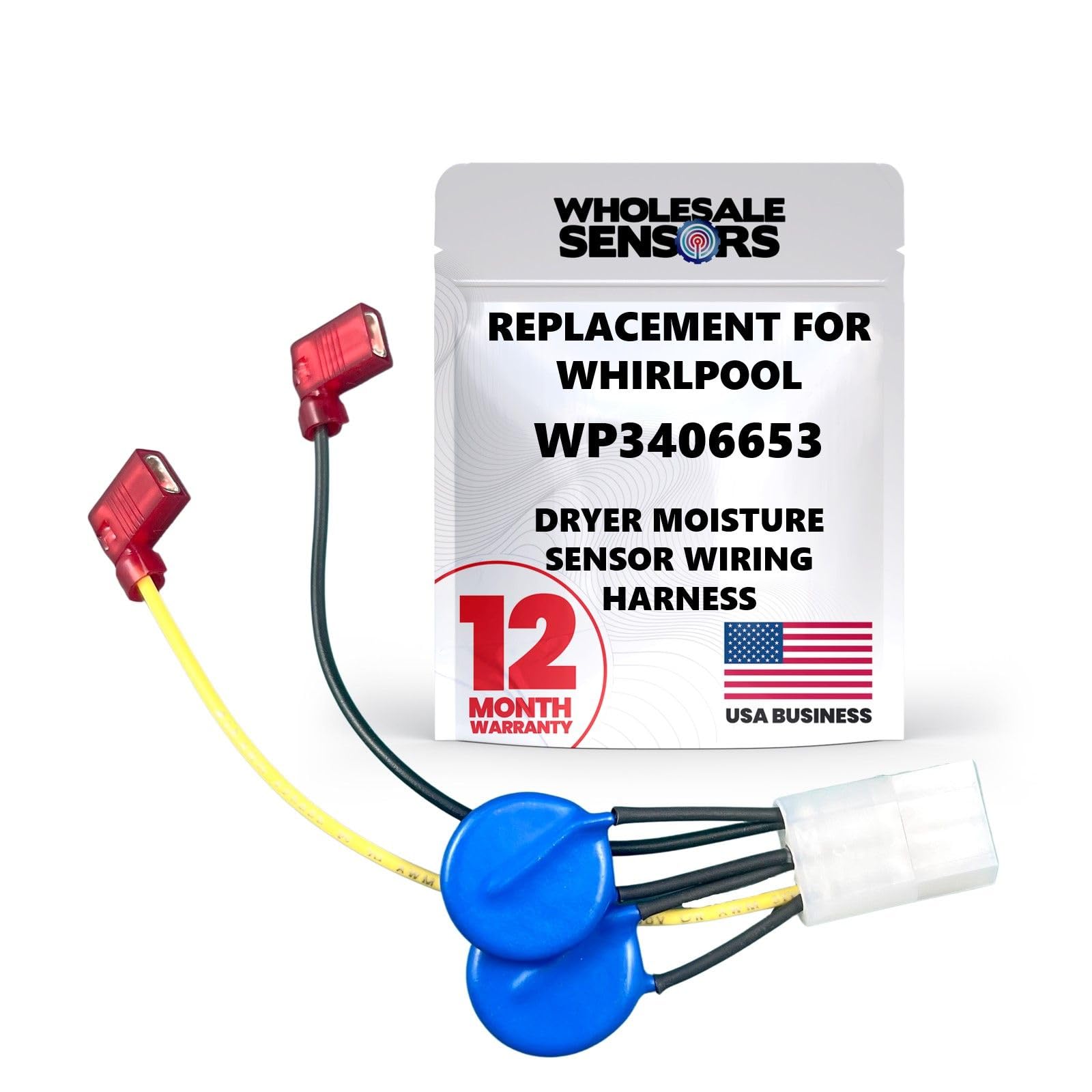 Replacement for Whirlpool 3406653 WP3406653 Dryer Moisture Sensor Wiring Harness 12 Month Warranty