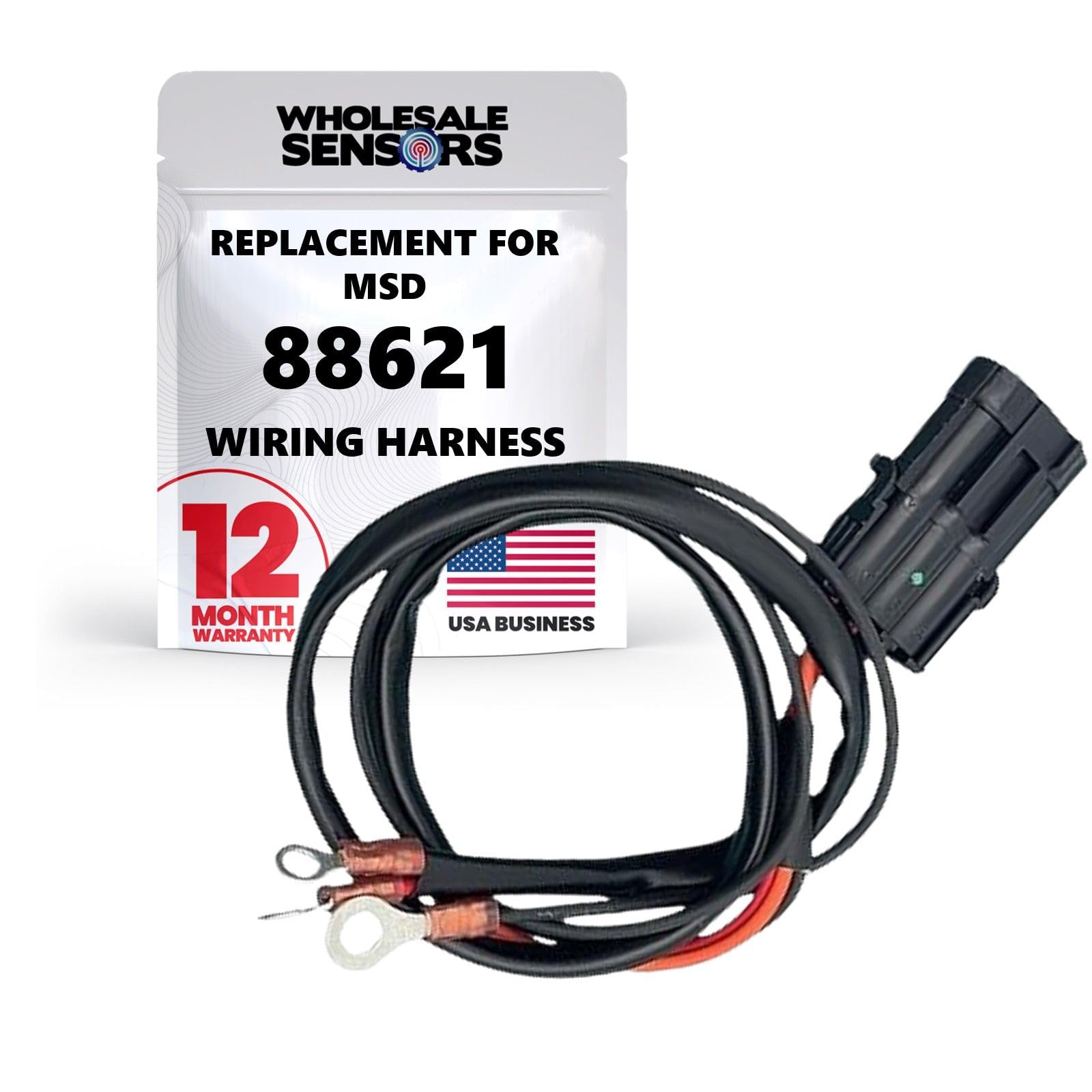 Replacement MSD Ignition 88621 3-Pin Harness for Ready-to-Run Distributors, Made in The USA & 12 Month Warranty