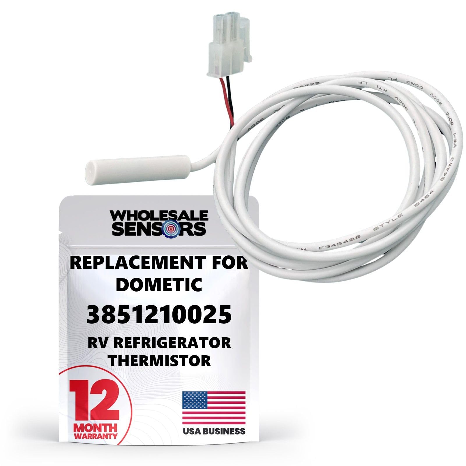Replacement Dometic 3851210025 RV Refrigerator Thermistor, Made in The USA, 12 Month Warranty