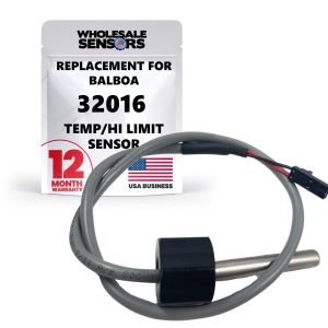 Wholesale Sensors Replacement for Balboa 32016, 12 Month Warranty, Temp/Hi Limit Sensor, 24" Cable, 1/4" Bulb, 2-pin