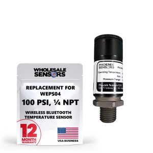 WEPS04 Wireless Bluetooth Pressure Sensor Transducer, 1/4�NPT, 100PSI - Made in The USA - 12 Month Warranty
