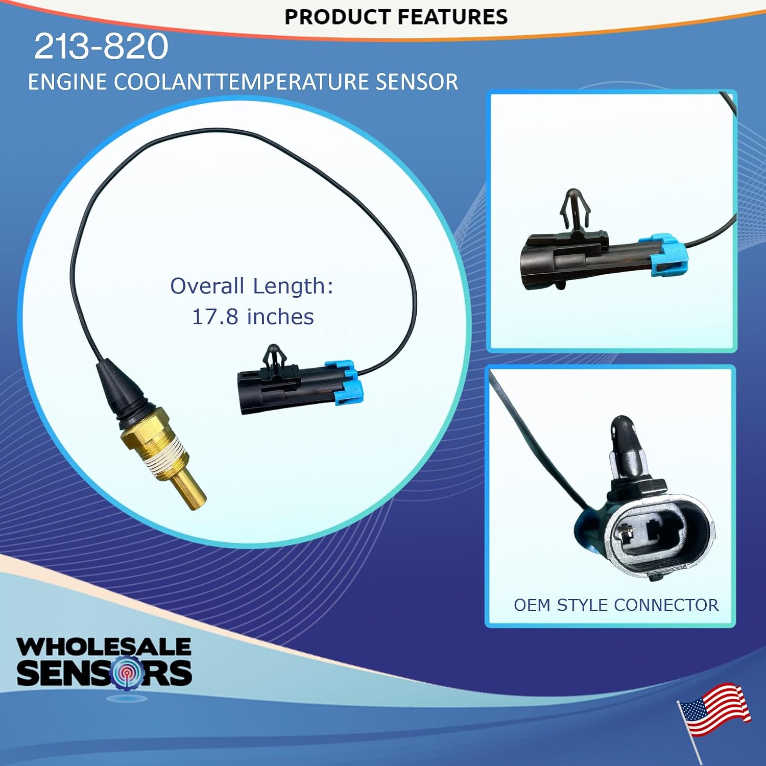 Replacement GM 213-820 12554145 Engine Coolant Temperature Sensor 12 Month Warranty - Image 3