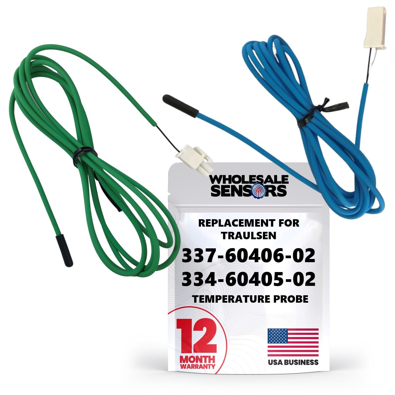 Replacement Traulsen Blue Coil 337-60406-02 & Green Cabinet 334-60405-02 Temperature Probes, 12 Month Warranty & USA Support
