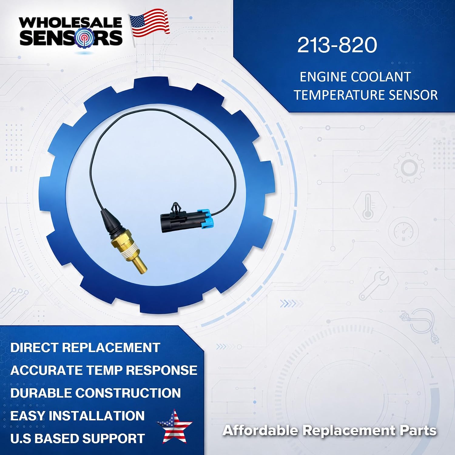 Replacement GM 213-820 12554145 Engine Coolant Temperature Sensor 12 Month Warranty - Image 2