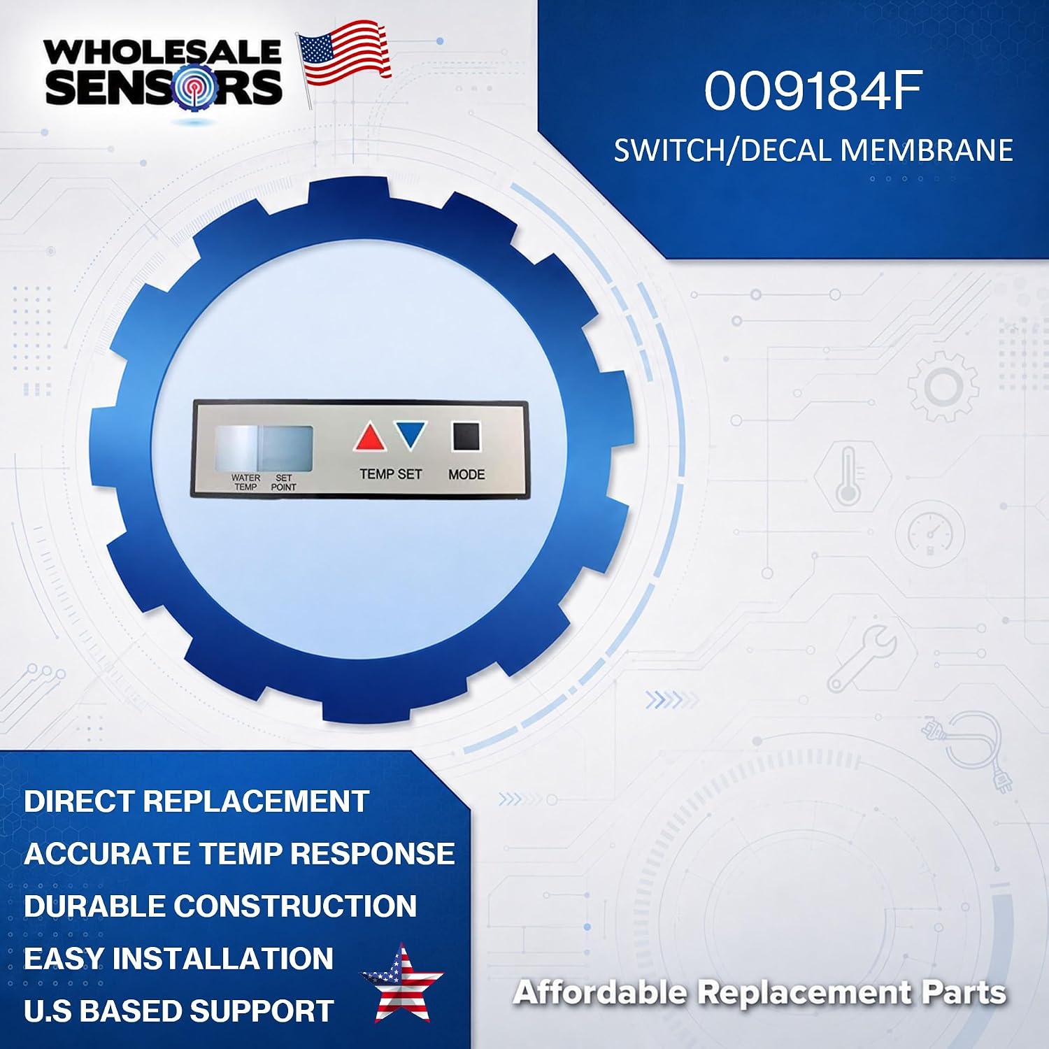 Raypak 009184F Heater Switch Membrane Decal, Replacement with 12 Month Warranty & USA Business - Image 2