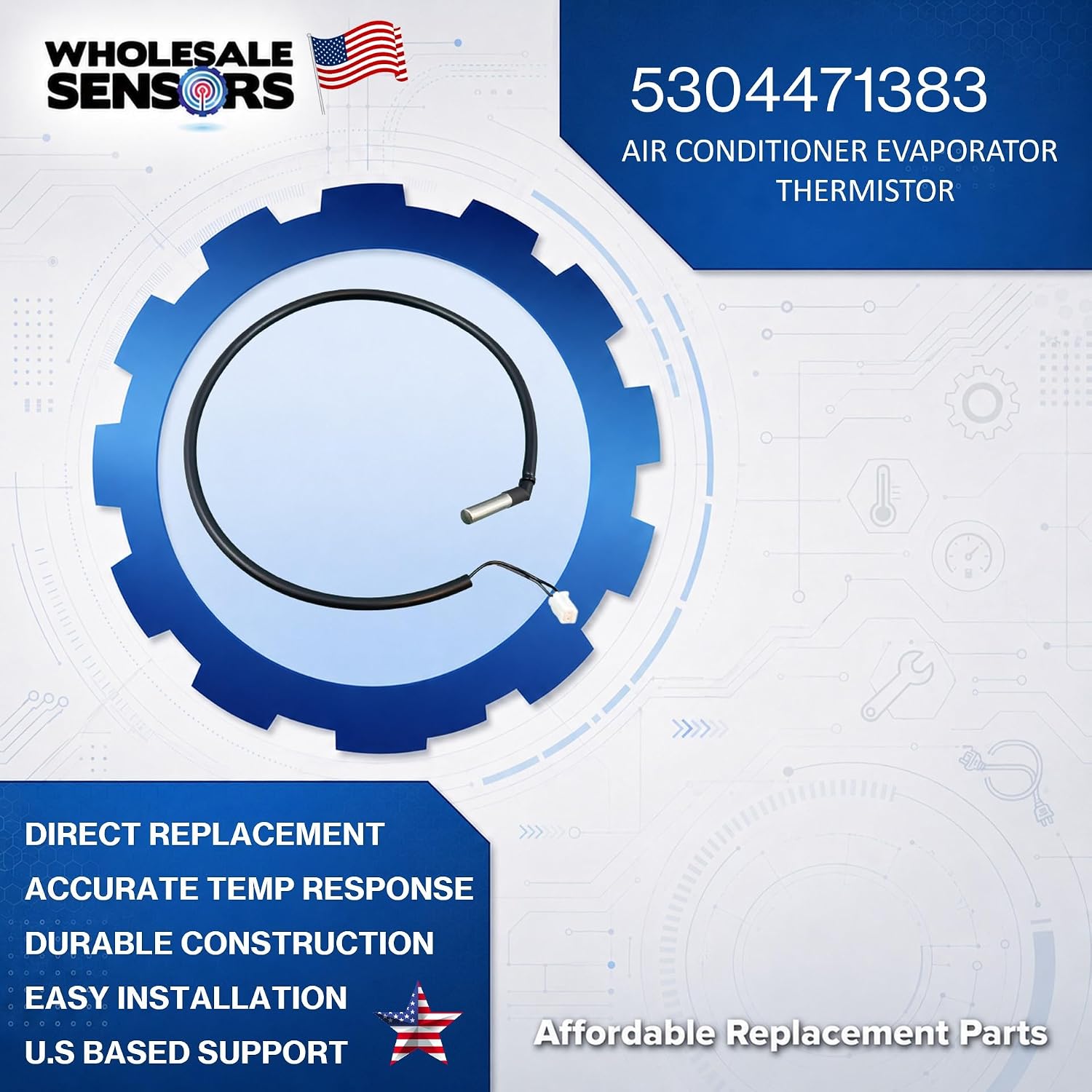 Replacement Frigidaire 5304471383 Room Air Conditioner Evaporator Thermistor 12 Month Warranty - Image 2