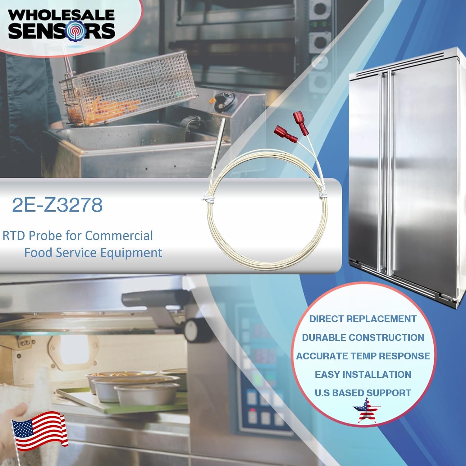 Replacement for Star 2E-Z3278 RTD Probe, 48" Wire, 12 Month Warranty - Image 2