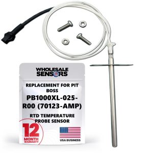 Replacement for RTD Temperature Probe Sensor, 12-Month Warranty, Compatible with Pit Boss Pellet Grill PB1000XL-025-R00 (70123-AMP)