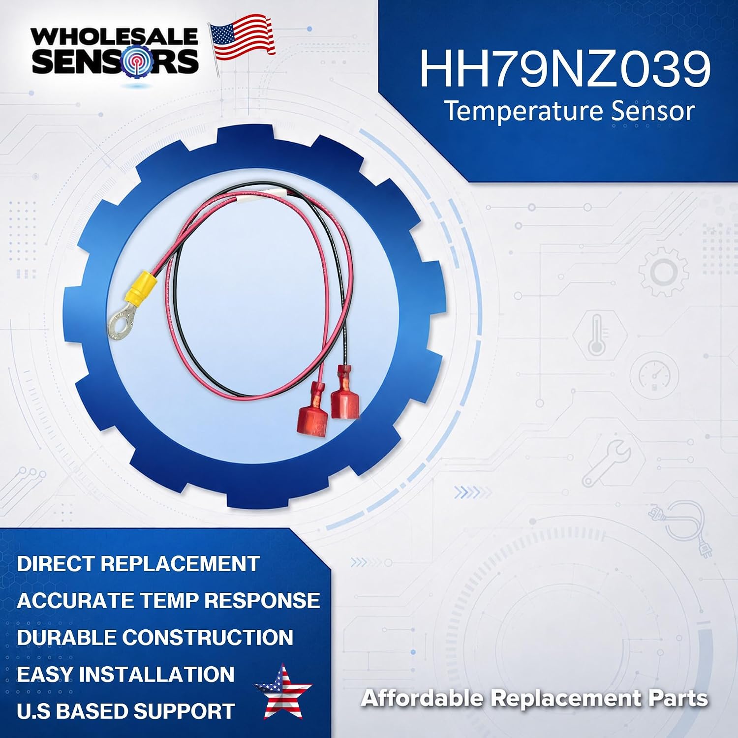 Replacement for Carrier HH79NZ039 Outdoor Air Temperature Sensor Thermistor, Made in The USA & 12 Month Warranty - Image 2