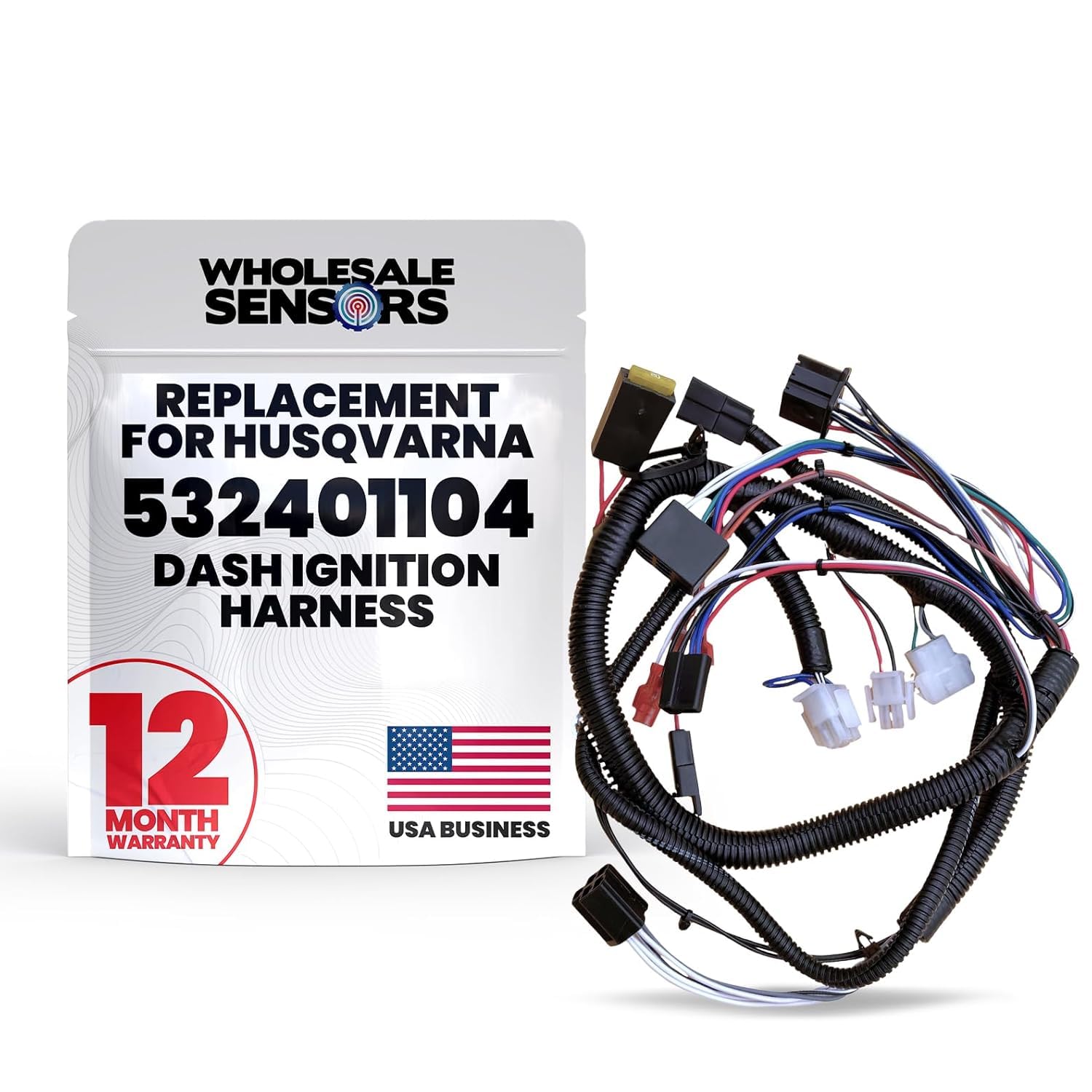 Husqvarna 532401104 Replacement Dash Ignition Harness - Made in The USA - Lawnmower & Tractor Compatible - Replacement Electrical Wiring Harnesses - 12 Month Warranty - Easy to Install