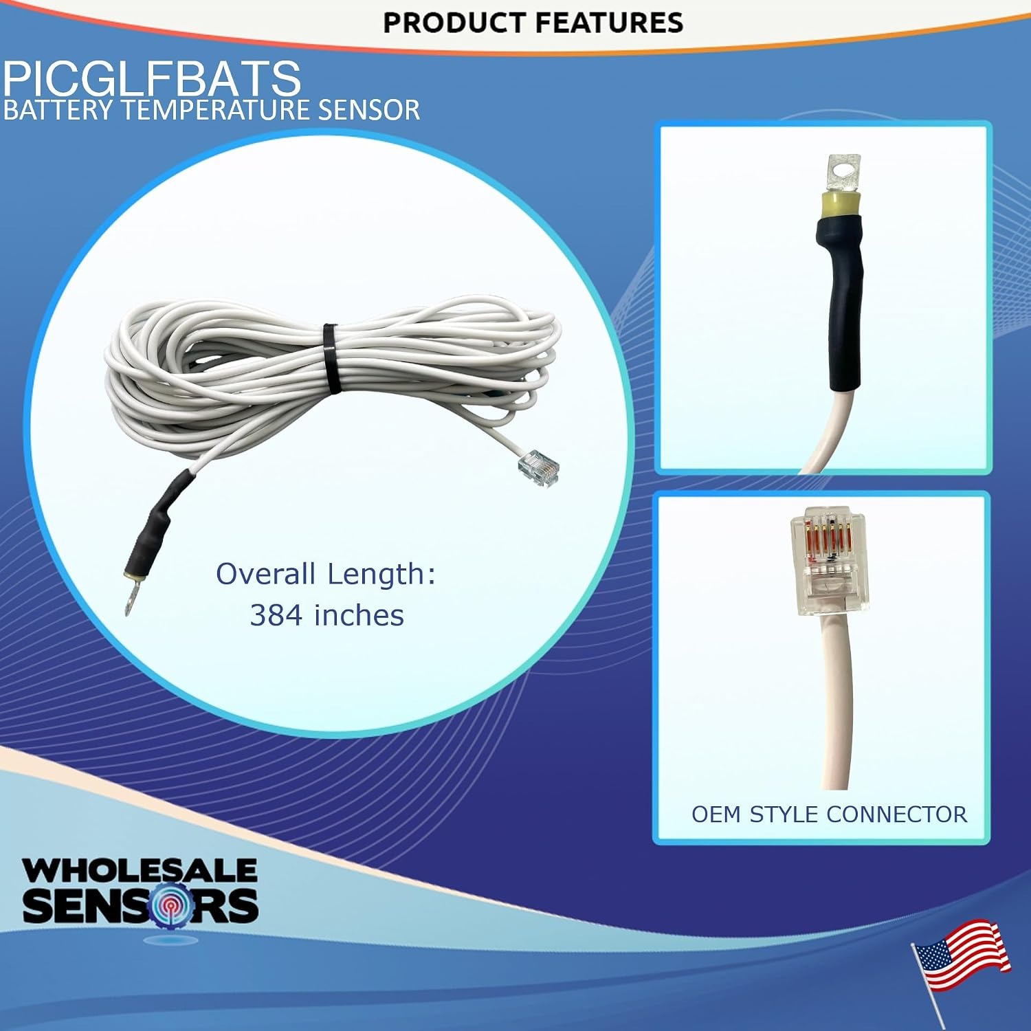 AIMS Power PICGLFBATS Battery Temperature Sensor, Replacement with 12 Month Warranty & USA Business - Image 3