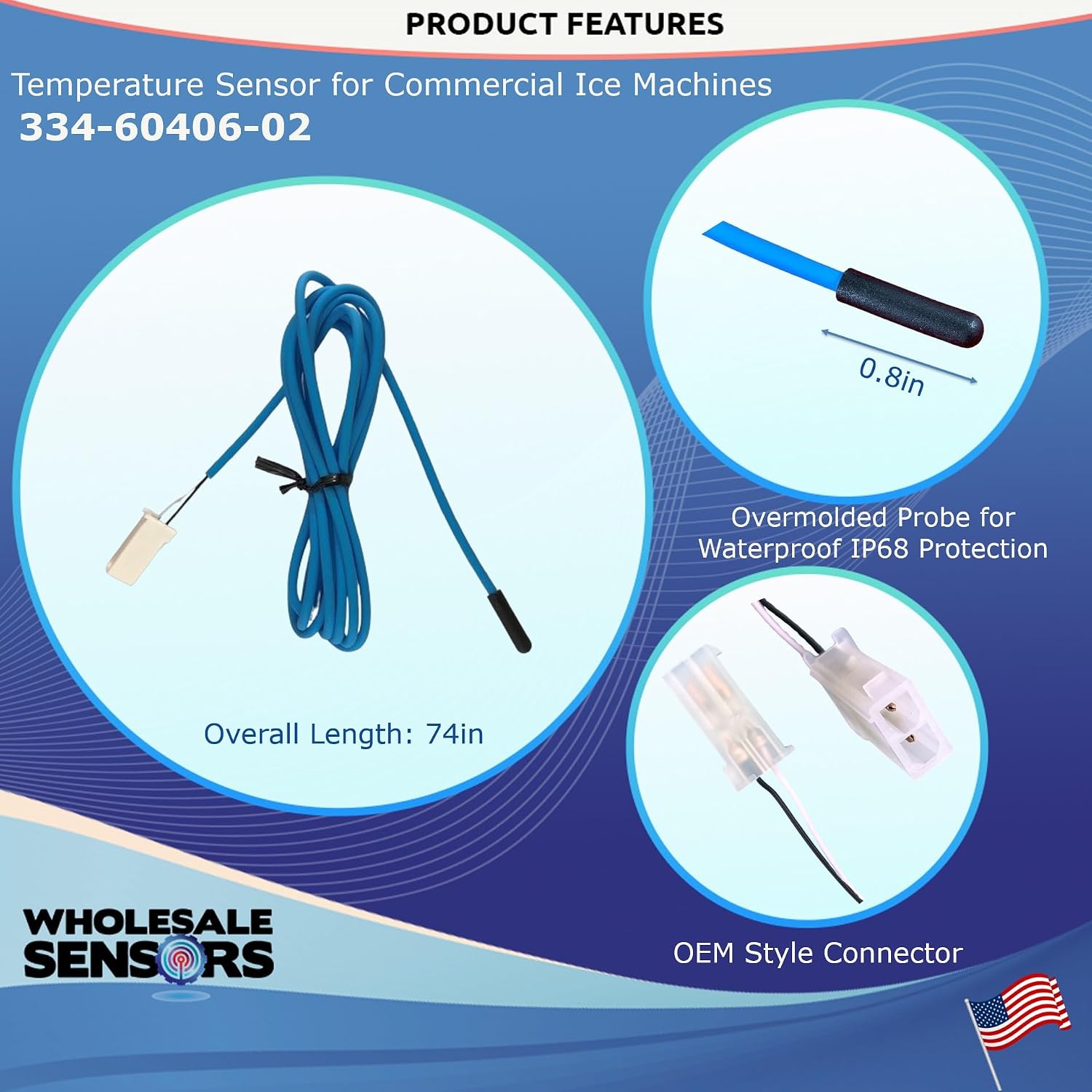 Replacement TRAULSEN Coil Temperature Sensor (74",BLUE) 337-60406-02 - Image 4