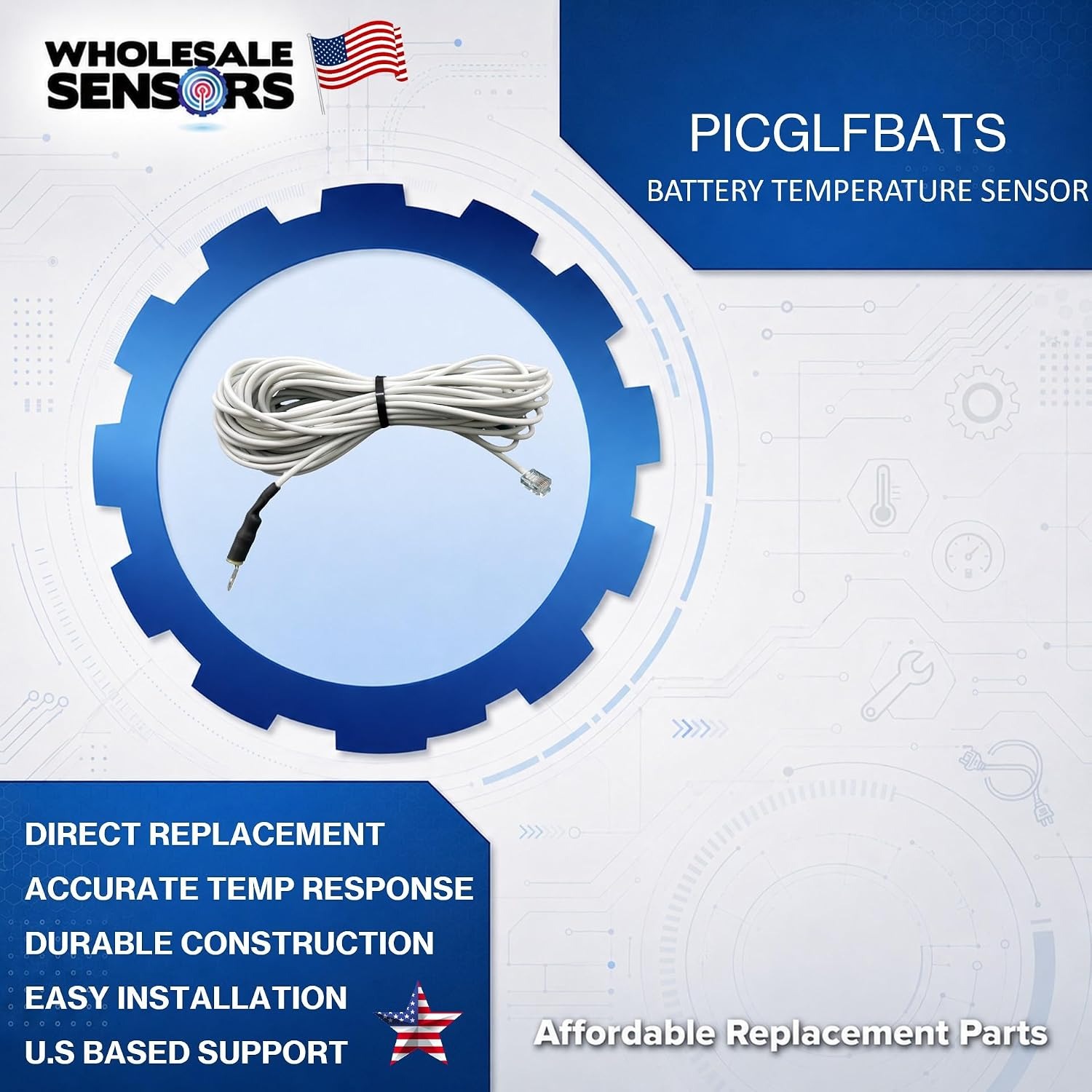 AIMS Power PICGLFBATS Battery Temperature Sensor, Replacement with 12 Month Warranty & USA Business - Image 2