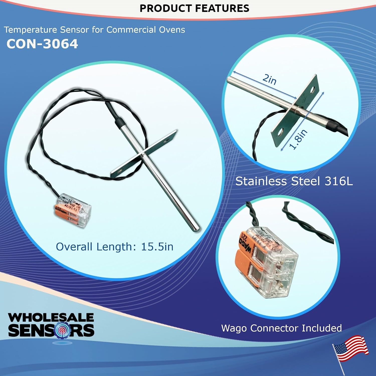 Replacement TurboChef CON-3064 RTD Sensor/Probe Kit, 12 Month Warranty & US Based Support - Image 3