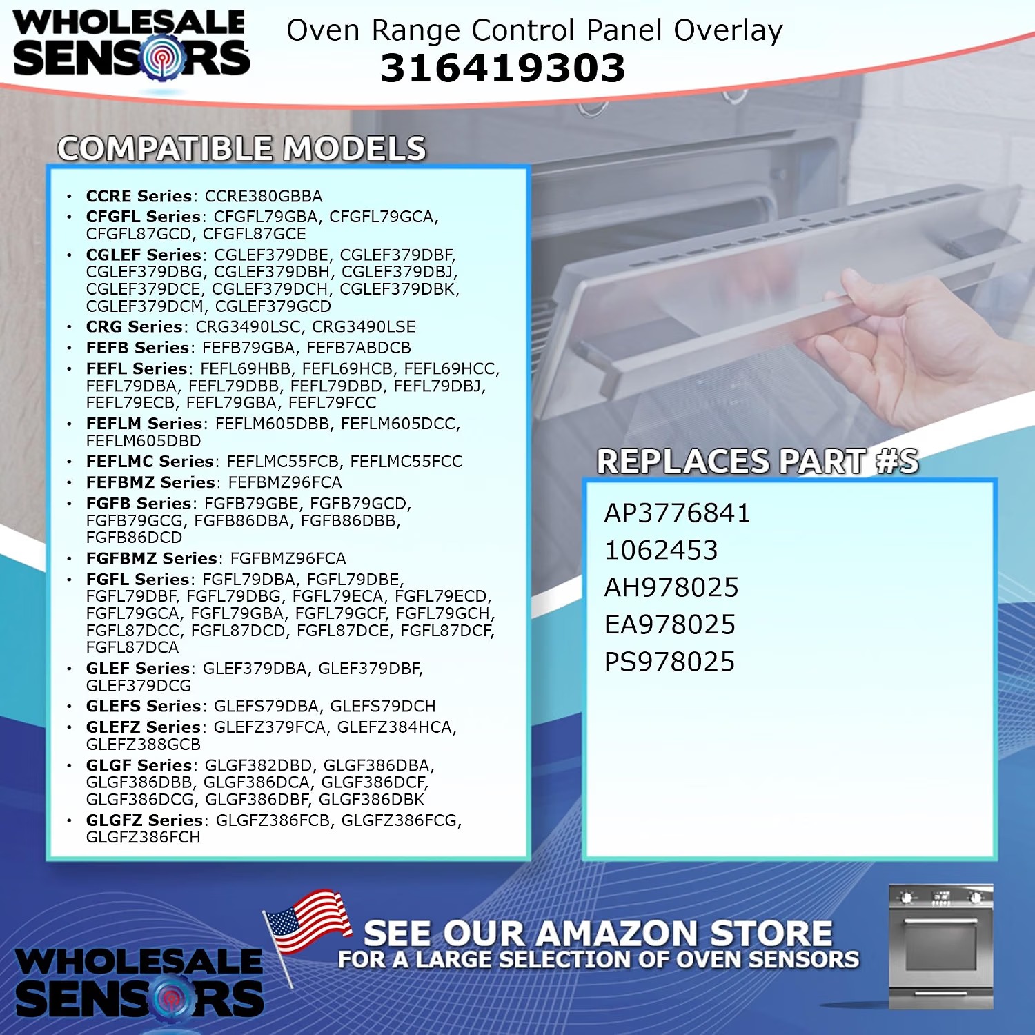 Frigidaire 316419303 Range Oven Touchpad Overlay, Replacement with 12 Month Warranty & USA Business - Image 4