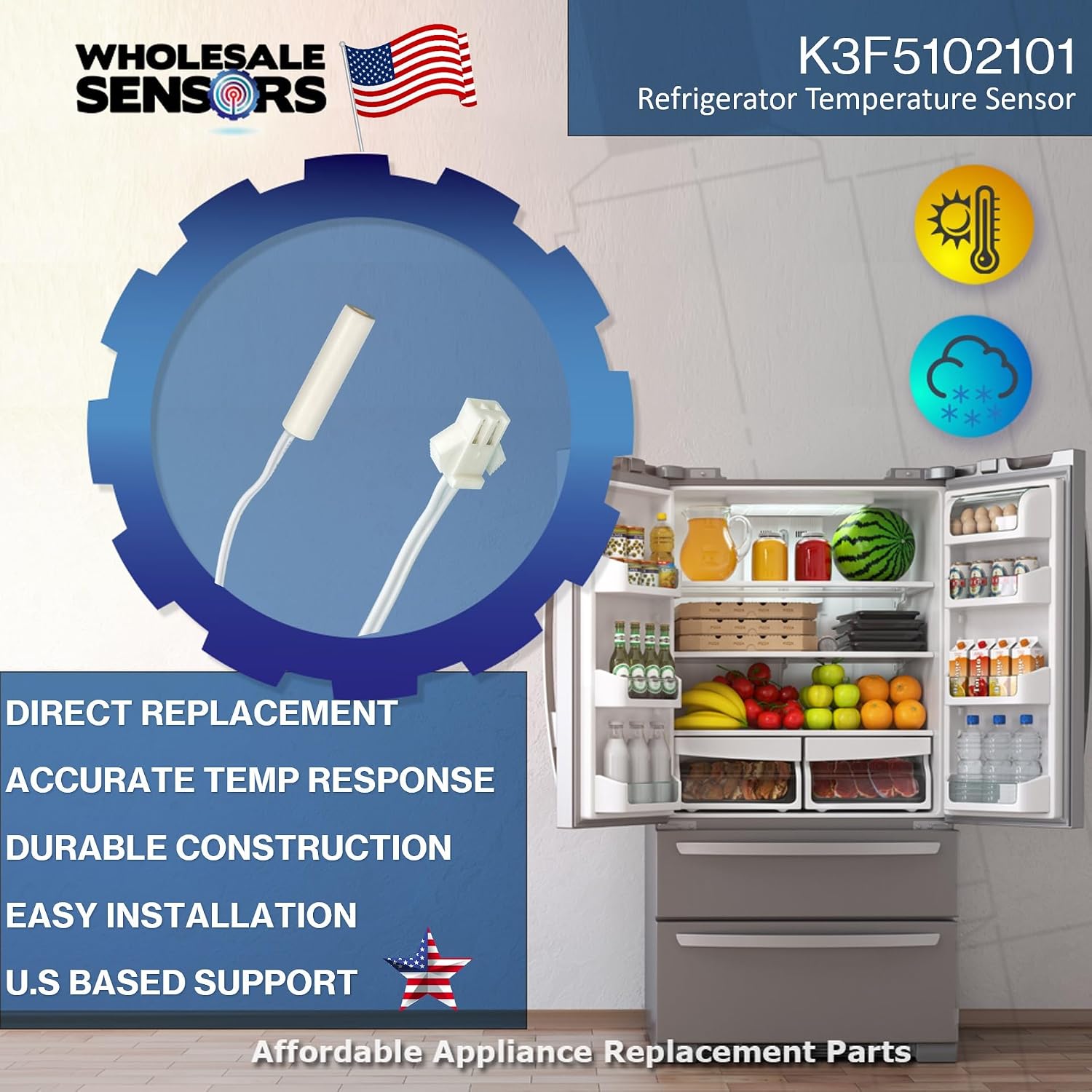 Turbo Air K3F5102101 Refrigeration Sensor, Replacement with 12 Month Warranty & Made in USA - Image 2
