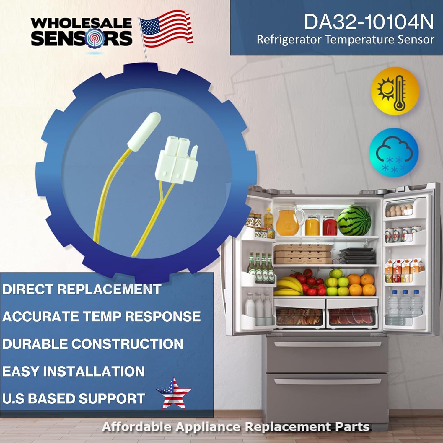 Replacement Samsung DA32-10104N Refrigerator Temperature Sensor Proven 24 Month Warranty & USA Support - Image 2