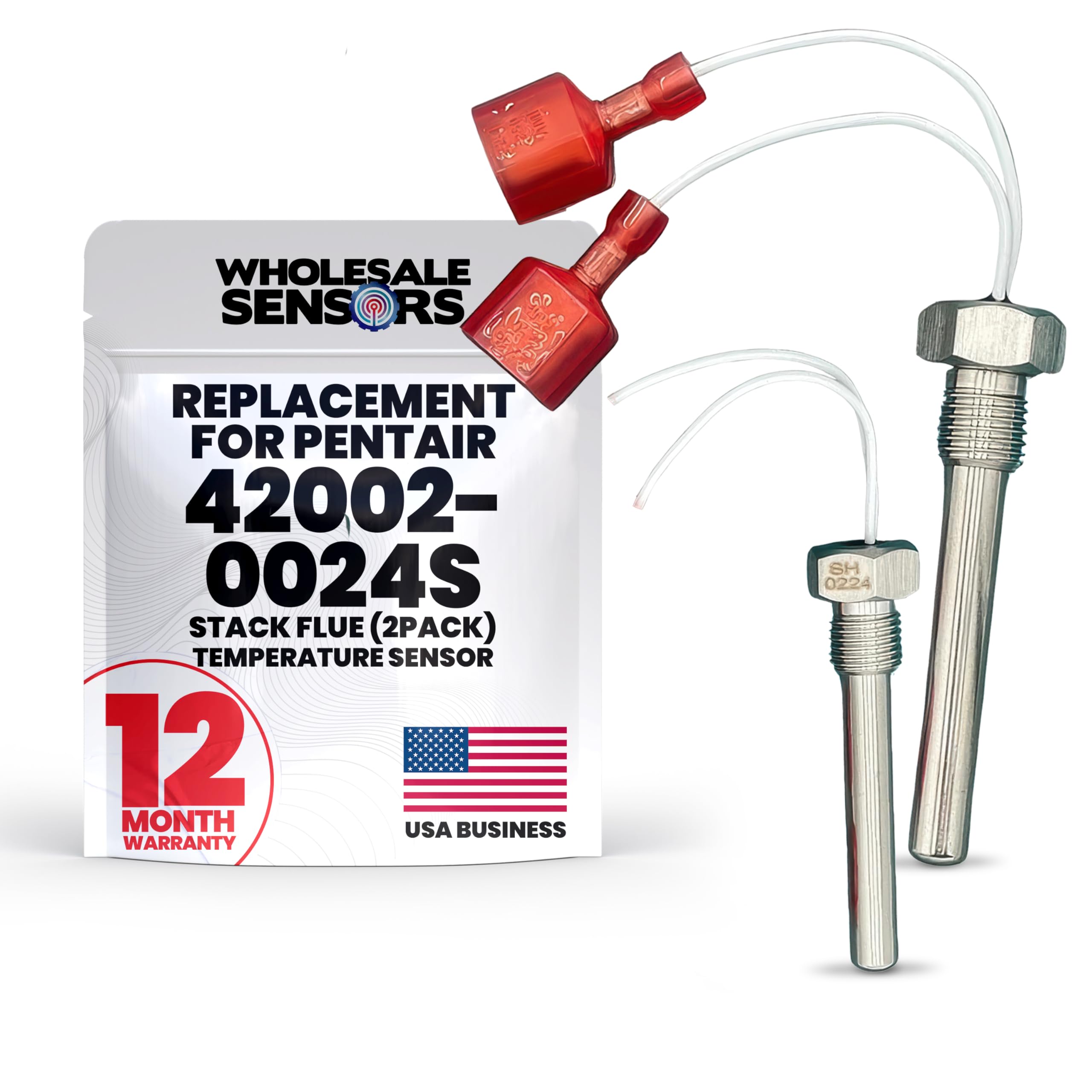 Wholesale Sensors Replacement Pentair 42002-0024S Stack Flue Sensor (2-Pack) 12-Month Warranty & USA Support