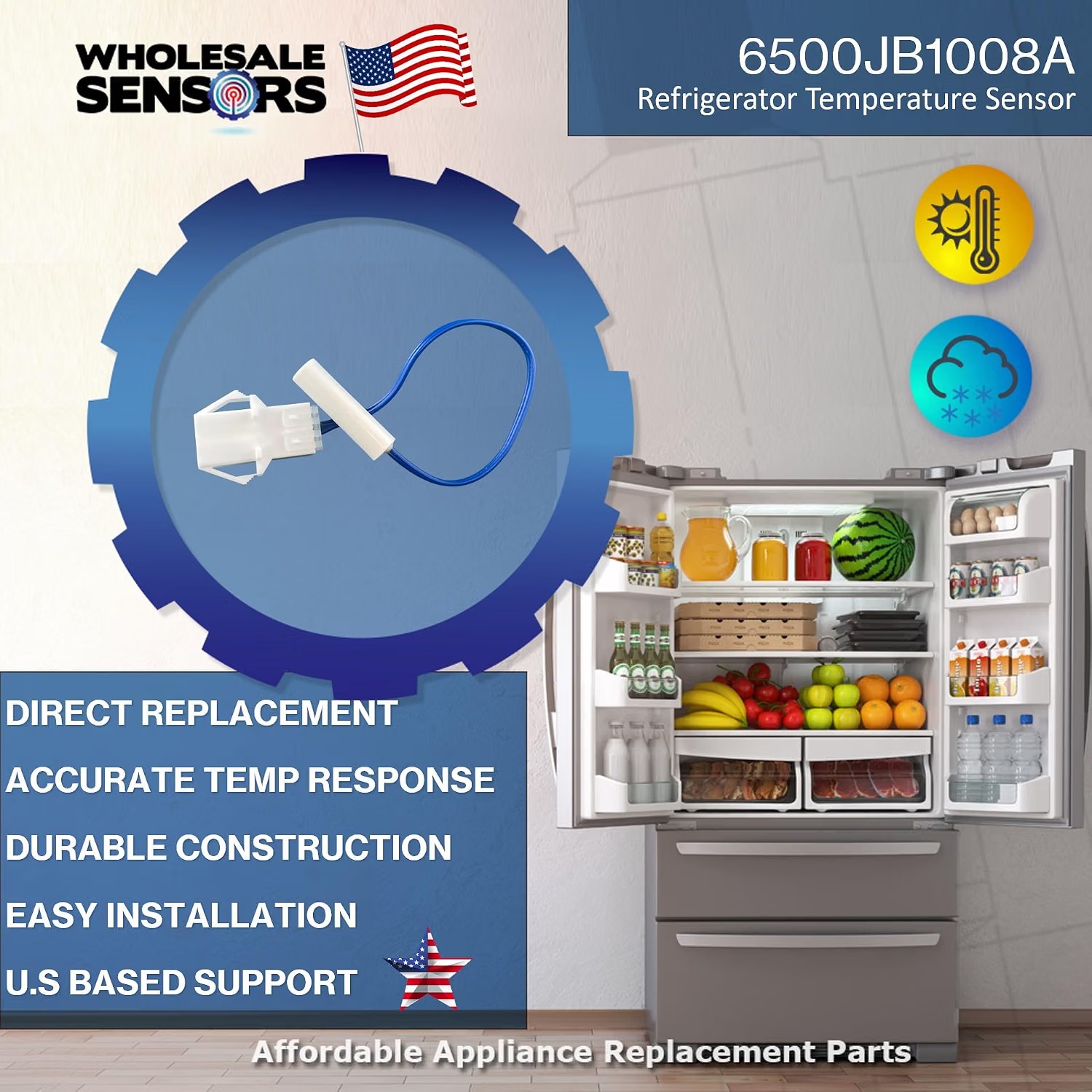 Replacement for LG 6500JB1008A Refrigerator Temperature Sensor 12 Month Warranty & USA Support - Image 2