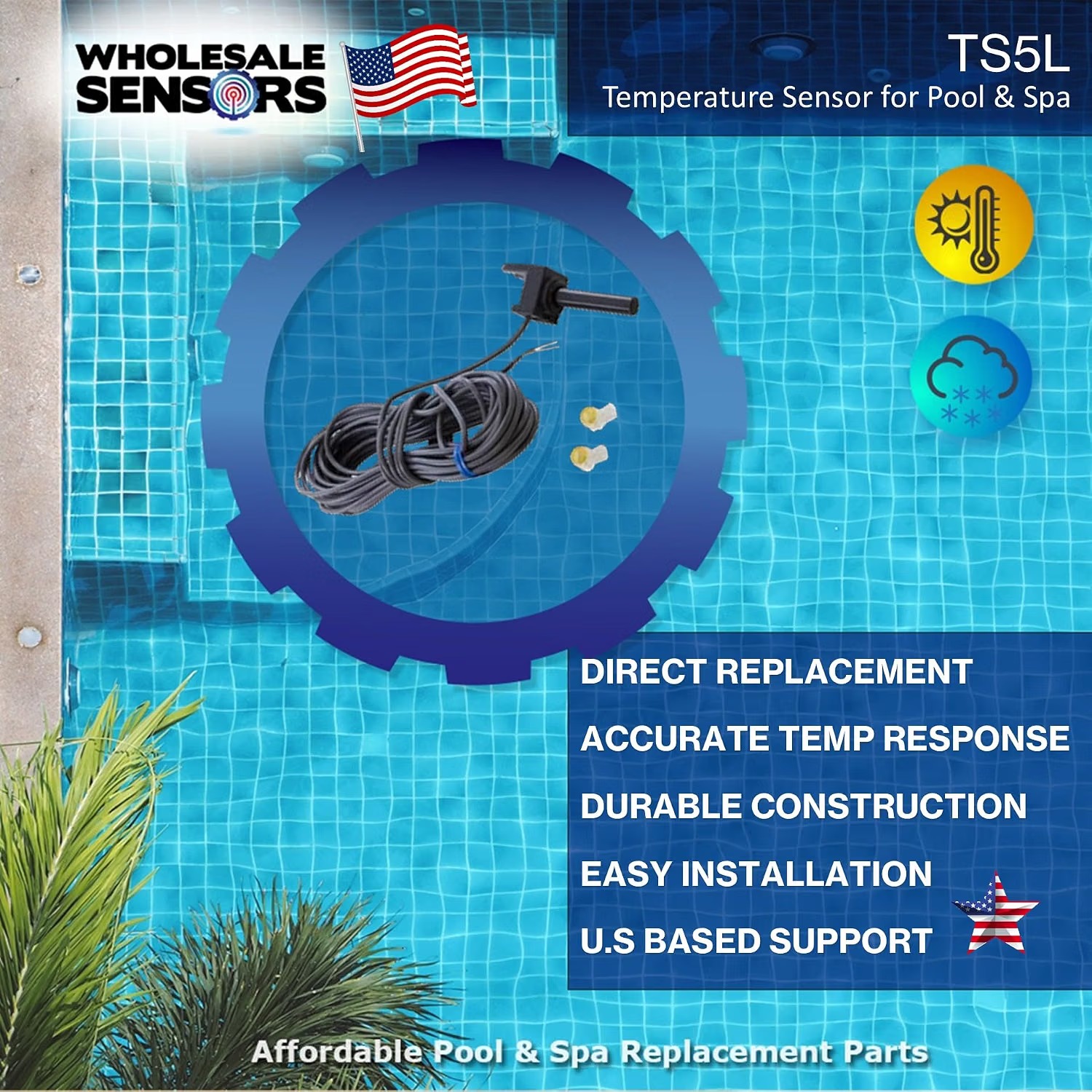 Wholesale Sensors Replacement for Pentair TS5L Linear Spa Temperature Sensor 12 Month Warranty - Image 2