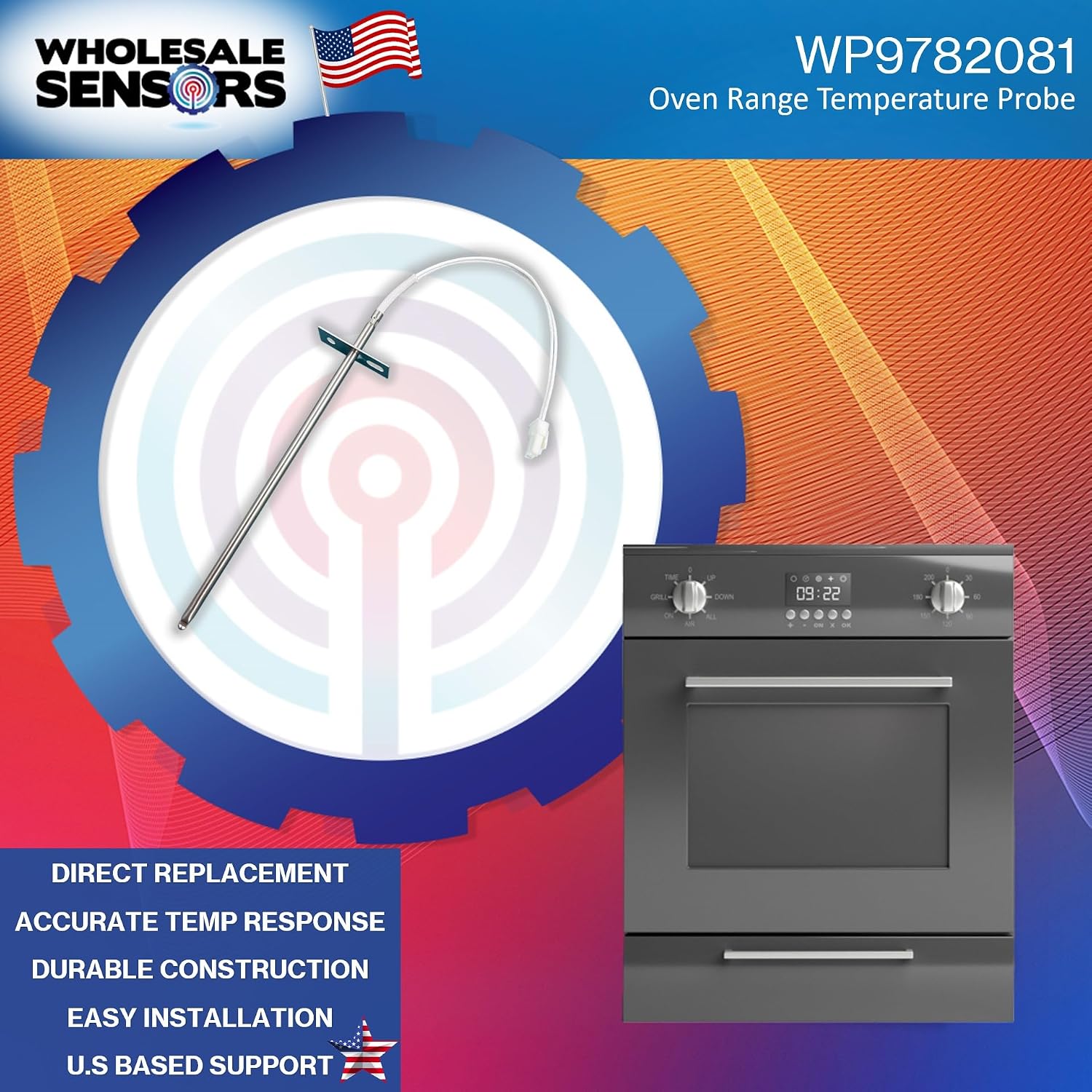 Replacement for Whirlpool WP9782081 Oven Temperature Sensor 12-Month Warranty - Image 2