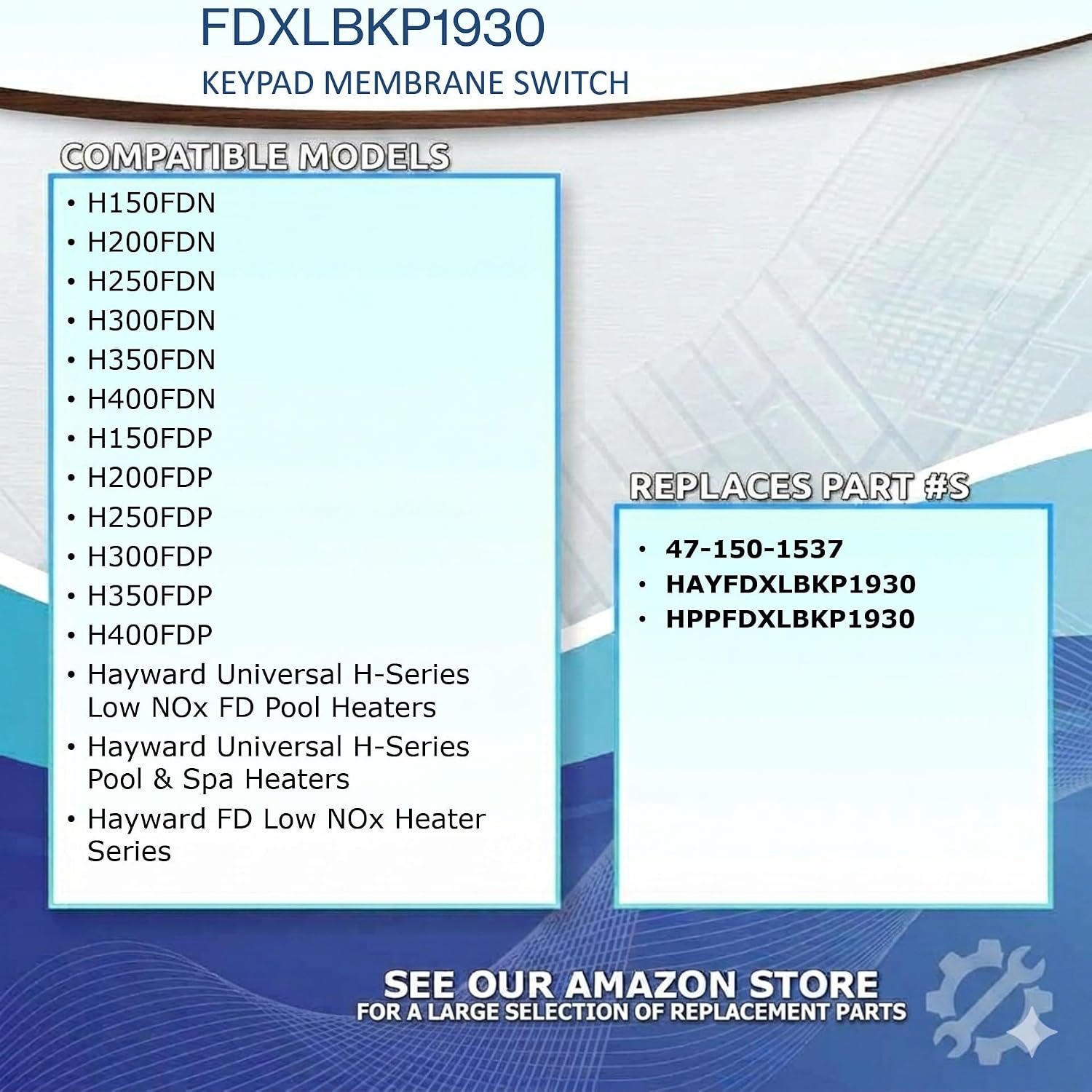 Replacement Hayward FDXLBKP1930 Keypad Membrane Switch,12 Month Warranty for Pool Heaters - Image 4