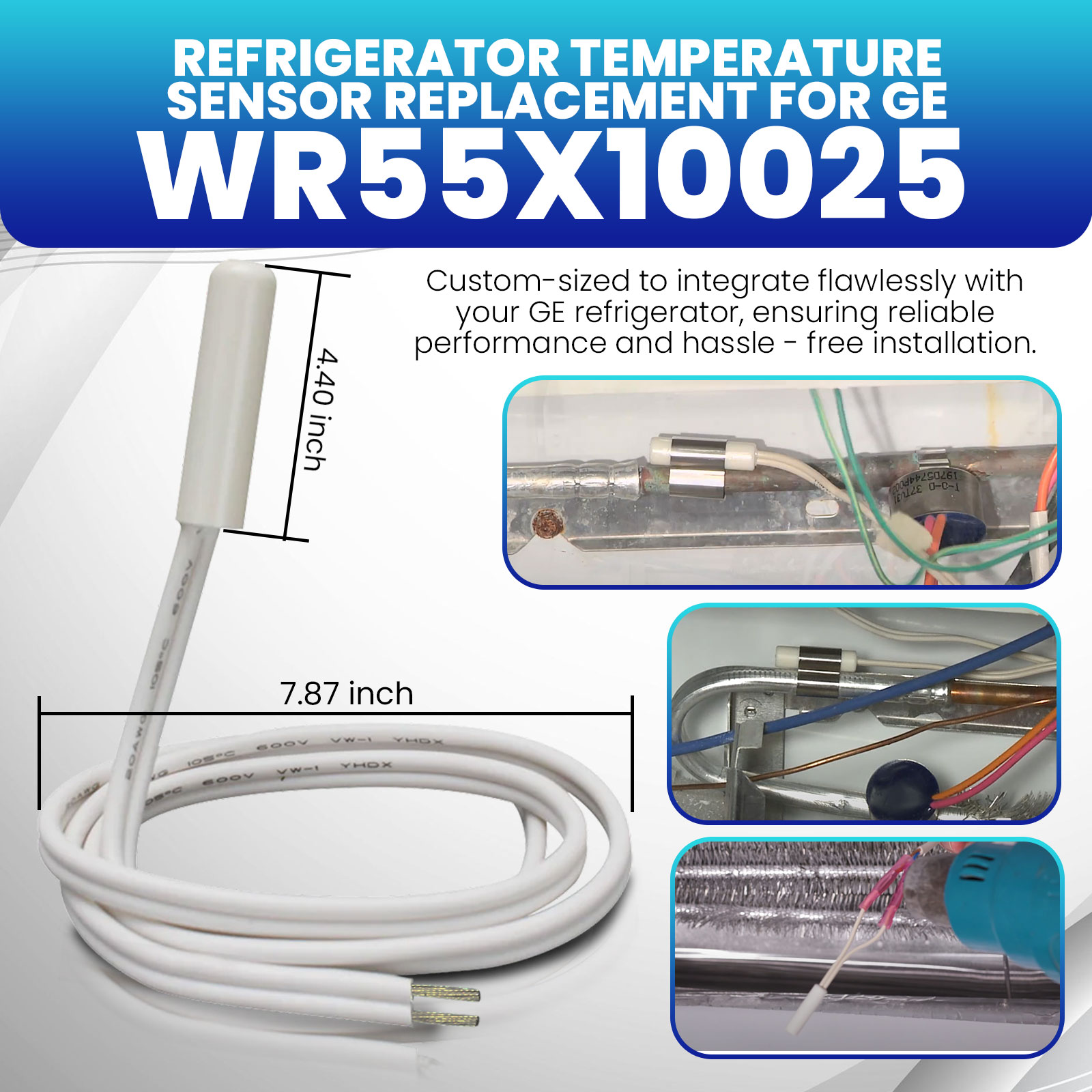 GE WR55X10025 Replacement Refrigerator Temperature Sensor
