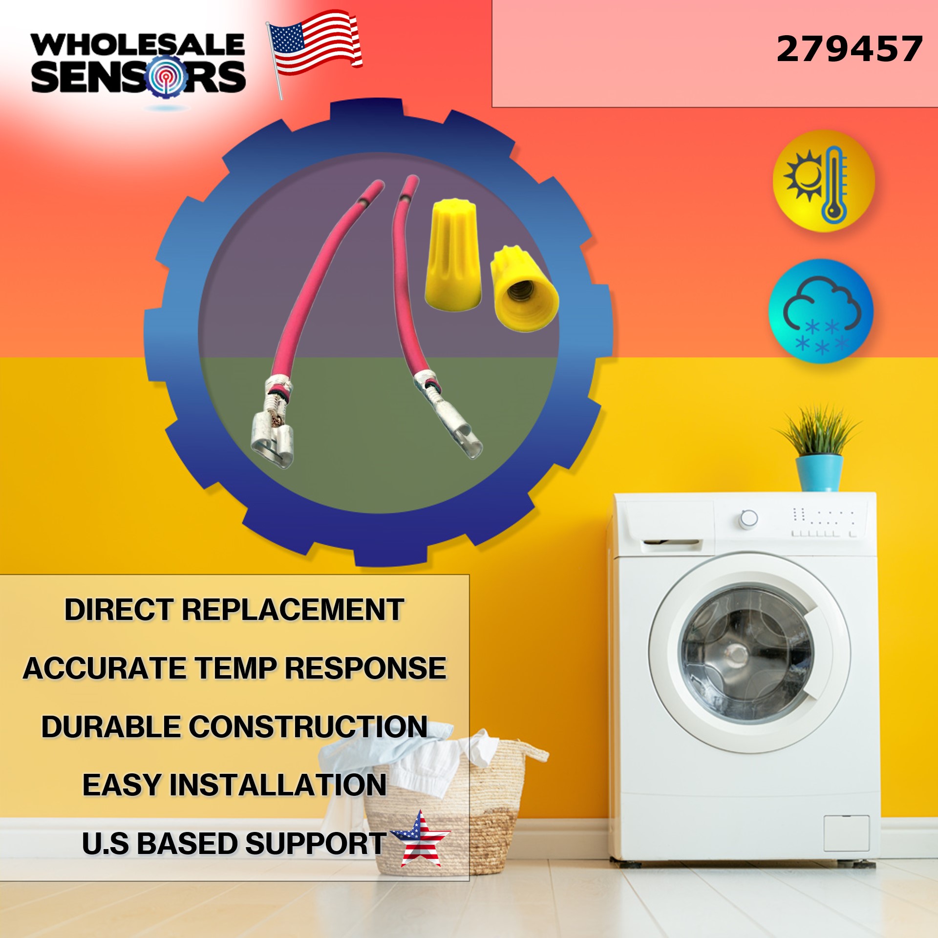 Replacement Whirlpool 279457 Dryer Heating Element Wire Kit