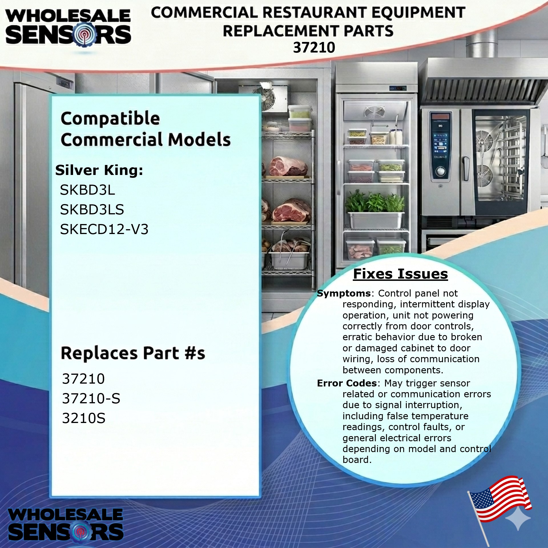 Replacement for Silver King 37210 Harness Cabinet to Door Wiring Harness for SKBD3L Refrigeration Units