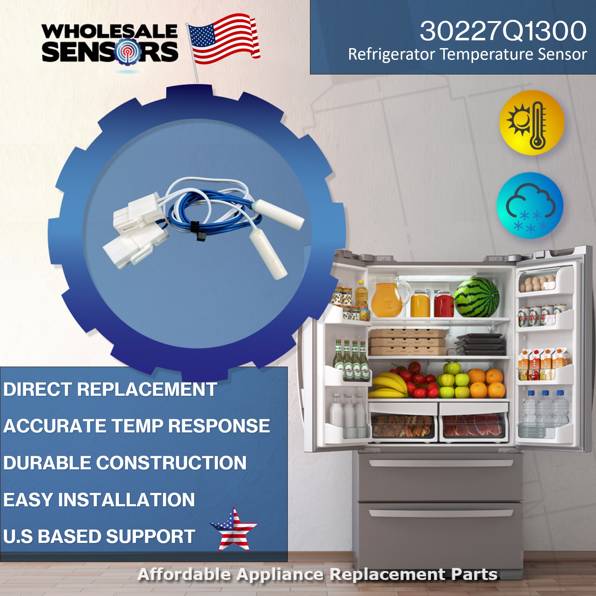 urbo Air 30227Q1300 Blue Replacement Refrigerator Sensor