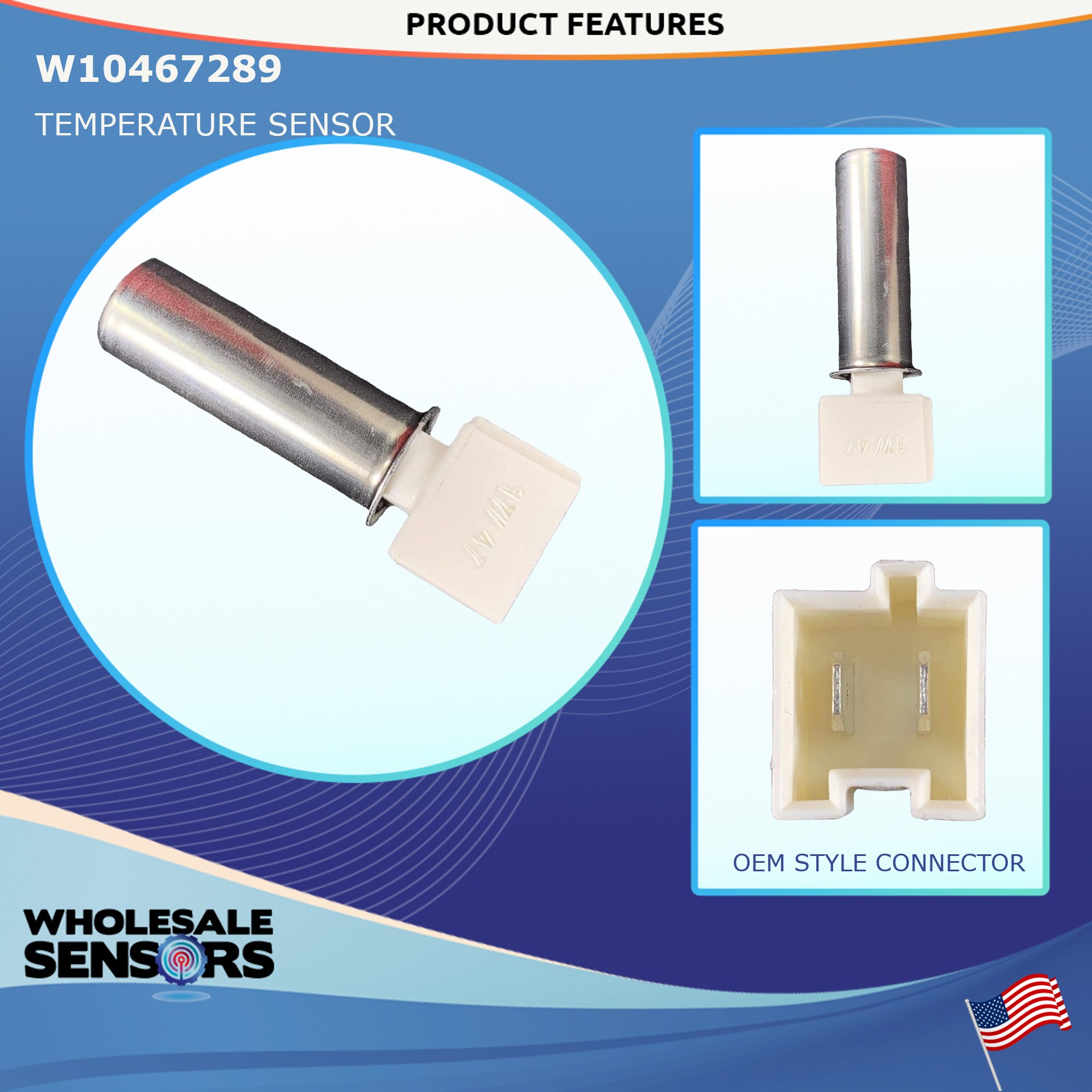 W10467289 Washer Temperature Sensor Replacement for Whirlpool