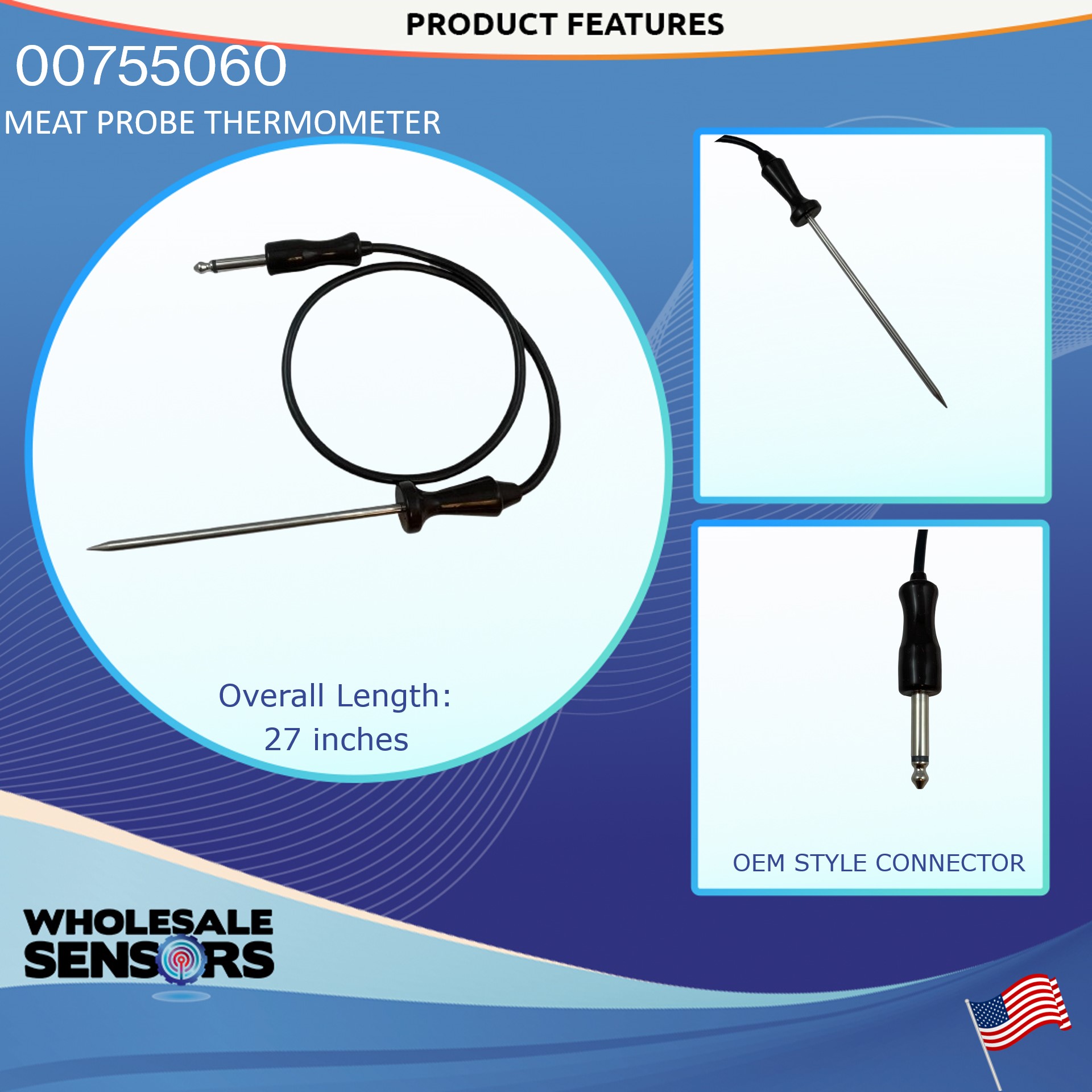 Bosch 00755060 Meat Probe Thermometer Range, Oven, Grill, Baker