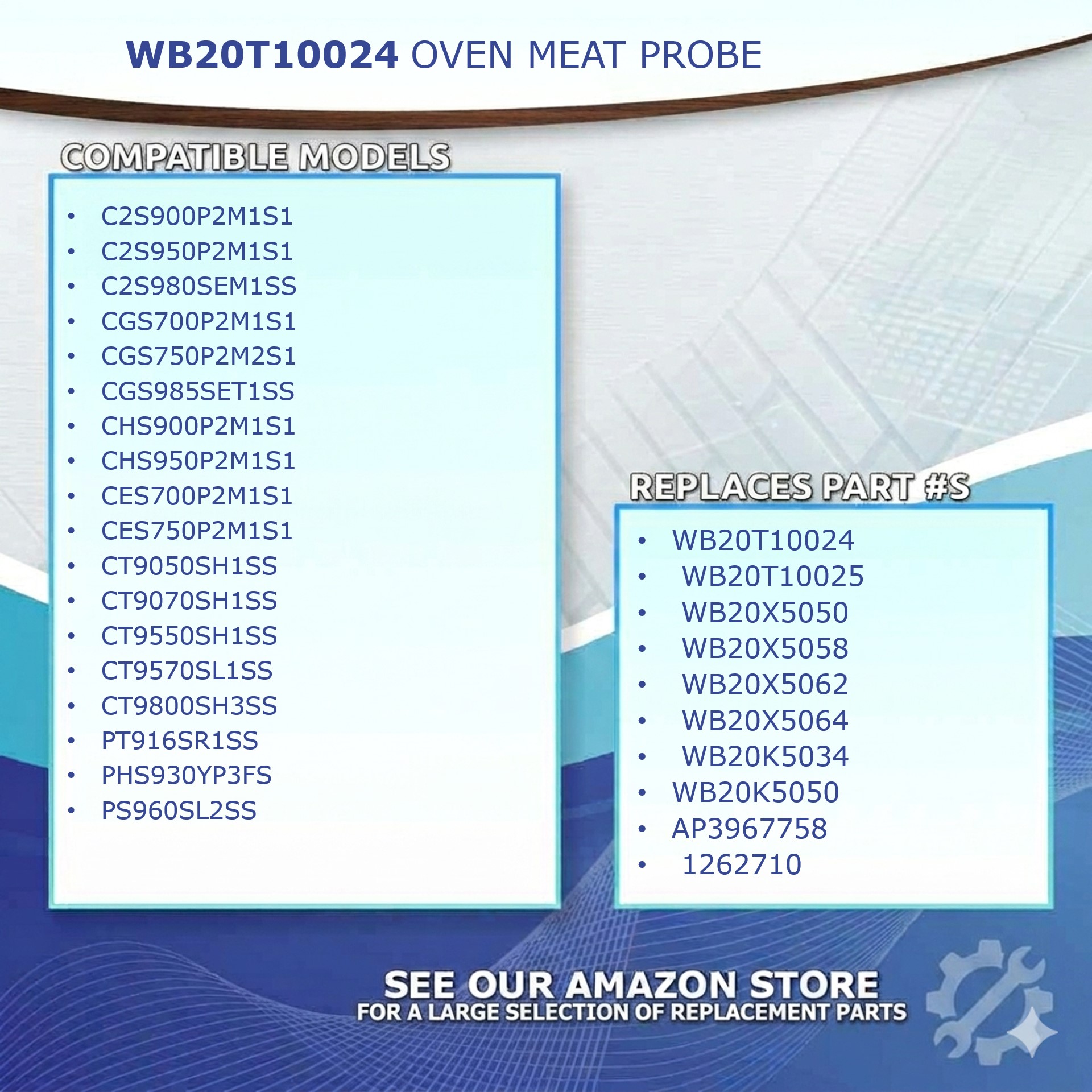 GE WB20T10024 Oven Meat Probe Replacement Thermistor for GE Range Oven with 24 Month Warranty