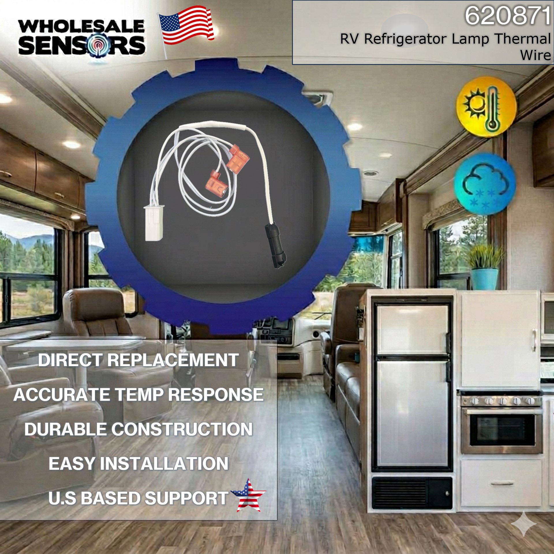 Wholesale Sensors Norcold 620871 RV Replacement Refrigerator Lamp Thermal Wire Assembly 24 Month Warranty - Image 2