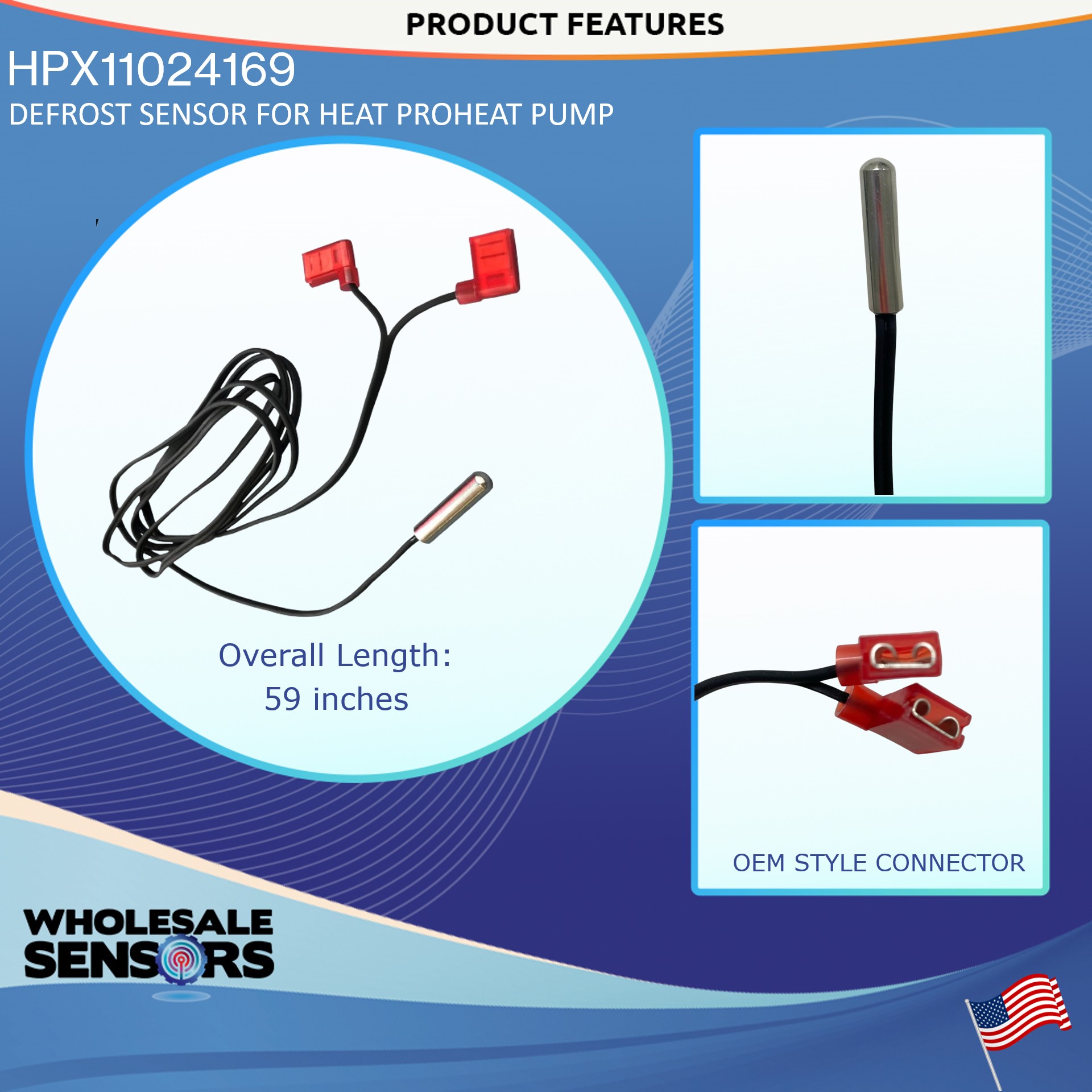 Replacement Hayward HPX11024169 Defrost Sensor for Hayward HeatPro Heat Pump