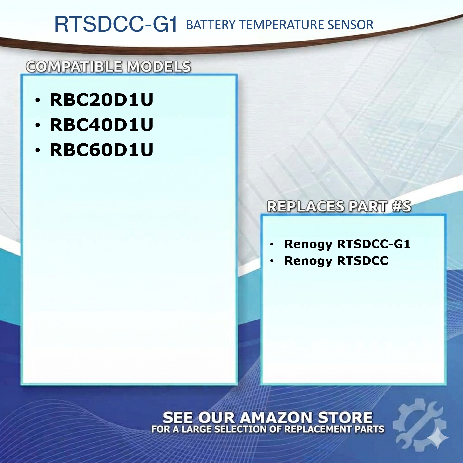 Renogy RTSDCC-G1 Battery Temperature Sensor Replacement