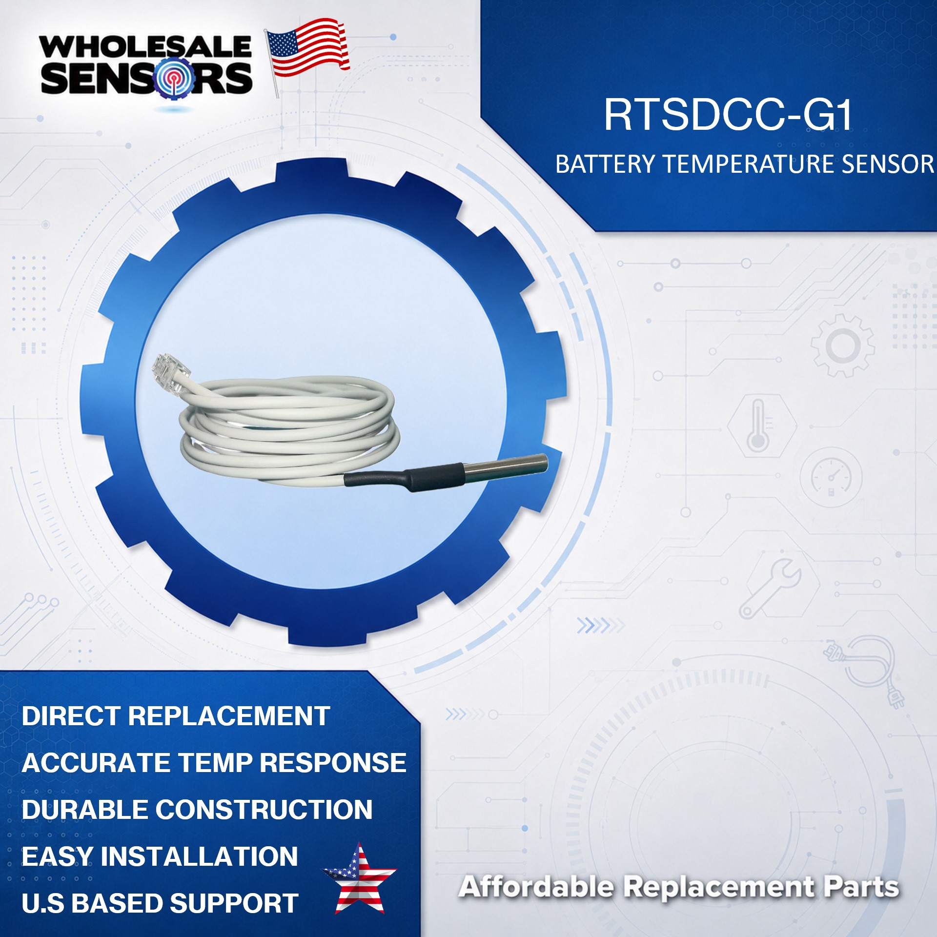 Renogy RTSDCC-G1 Battery Temperature Sensor Replacement