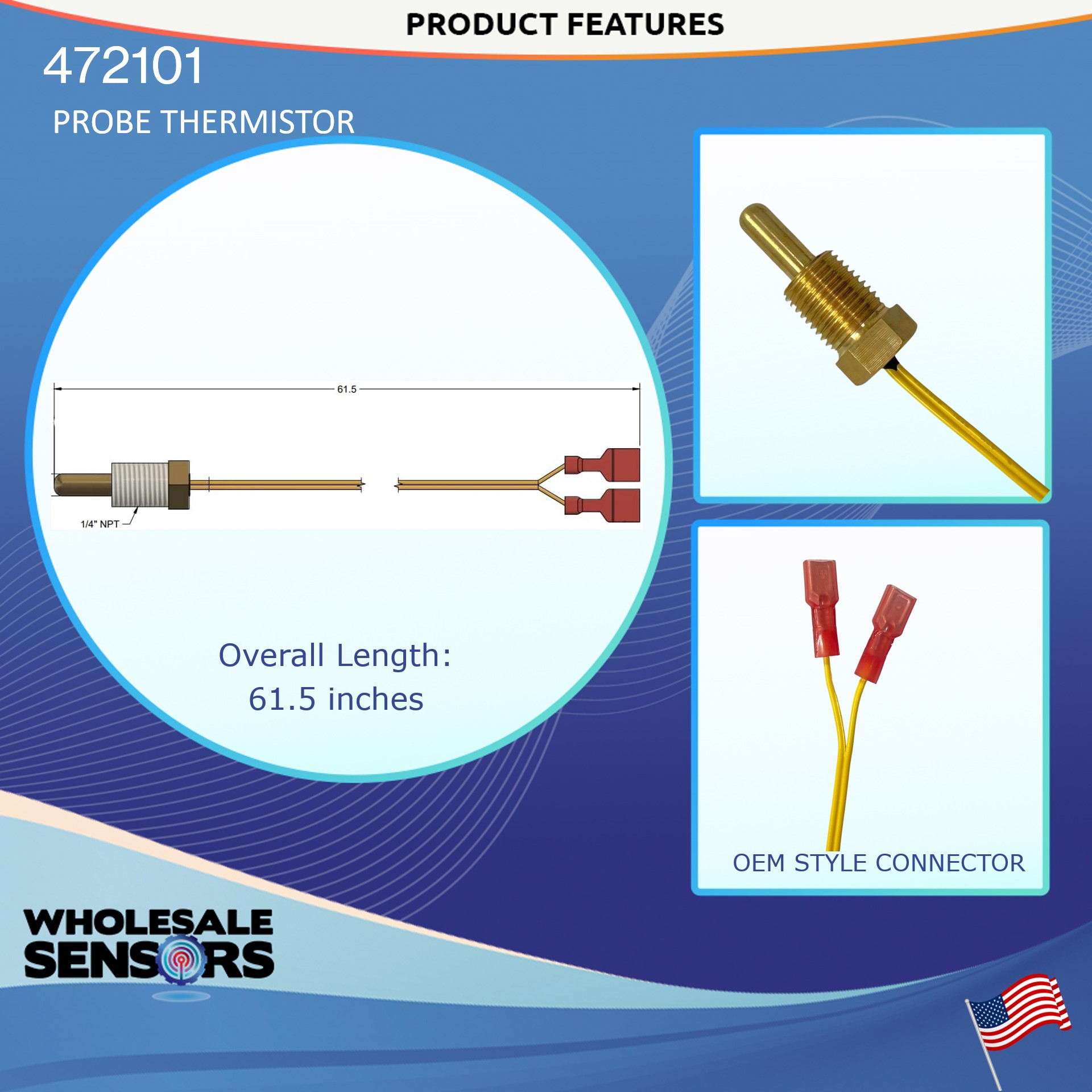 Pentair 472101 Complete Millivolt Probe Thermistor Replacement