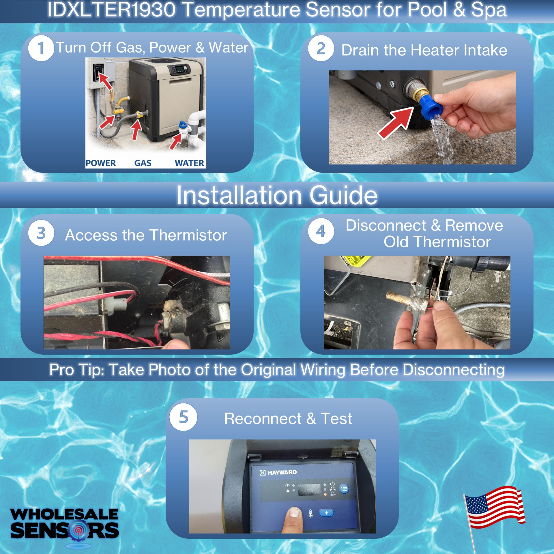 Hayward IDXLTER1930 Replacement Heater Thermistor for H-Series Low NOx Pool Heater