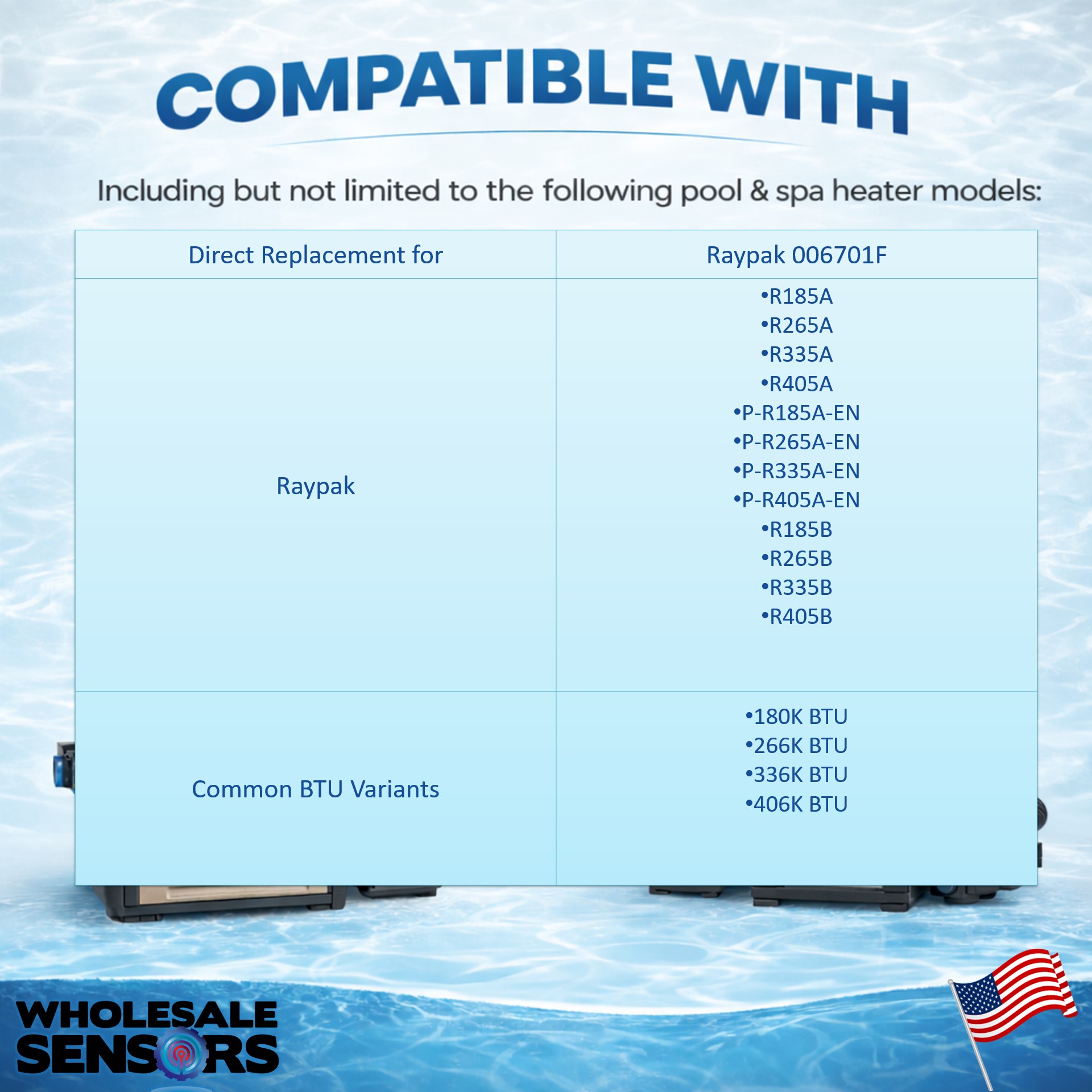 Raypak 006701F Temperature Sensor Replacement for IID Pool and Spa Heaters