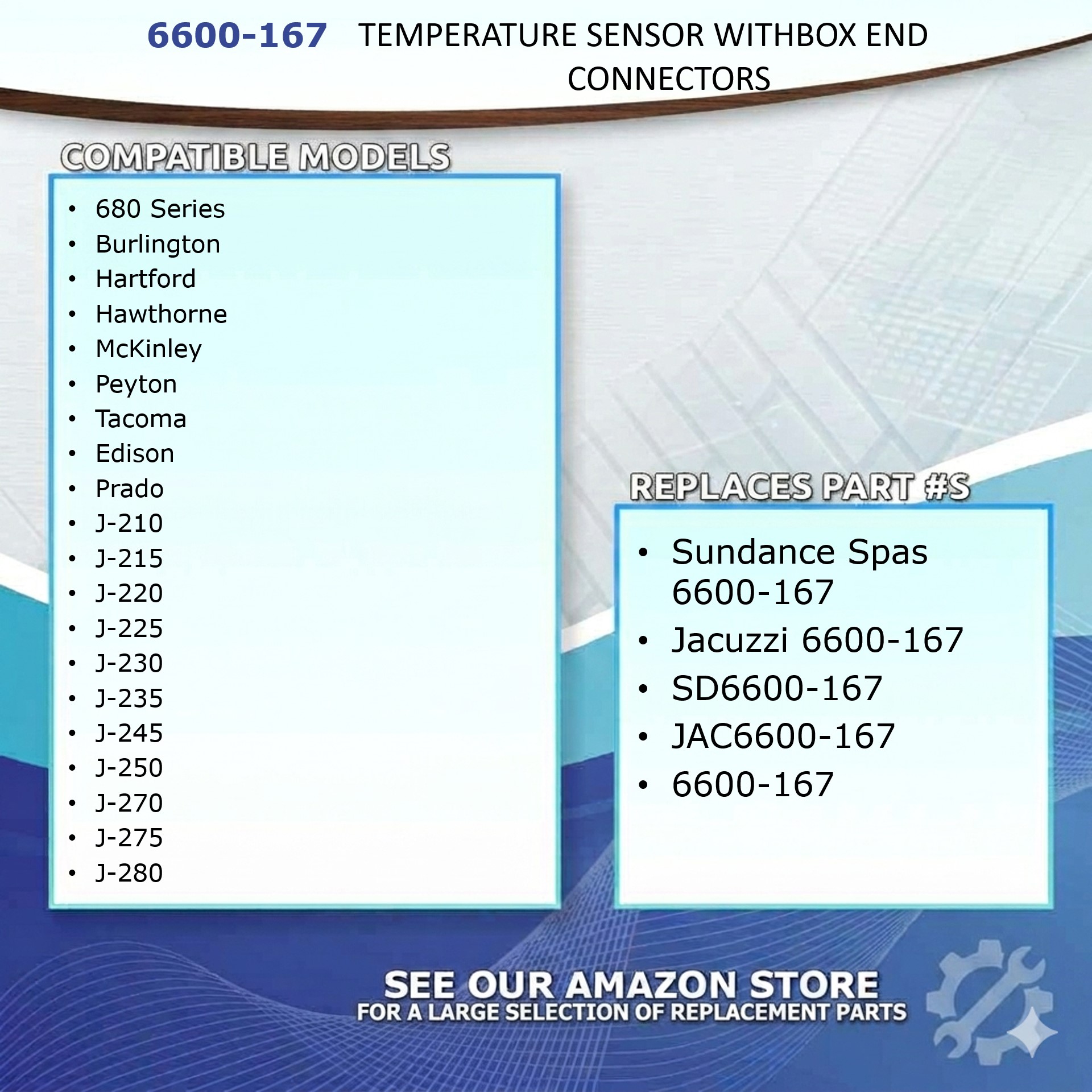 Sundance Spa & Jacuzzi 6600-167 Temperature Sensor with Box End Connectors
