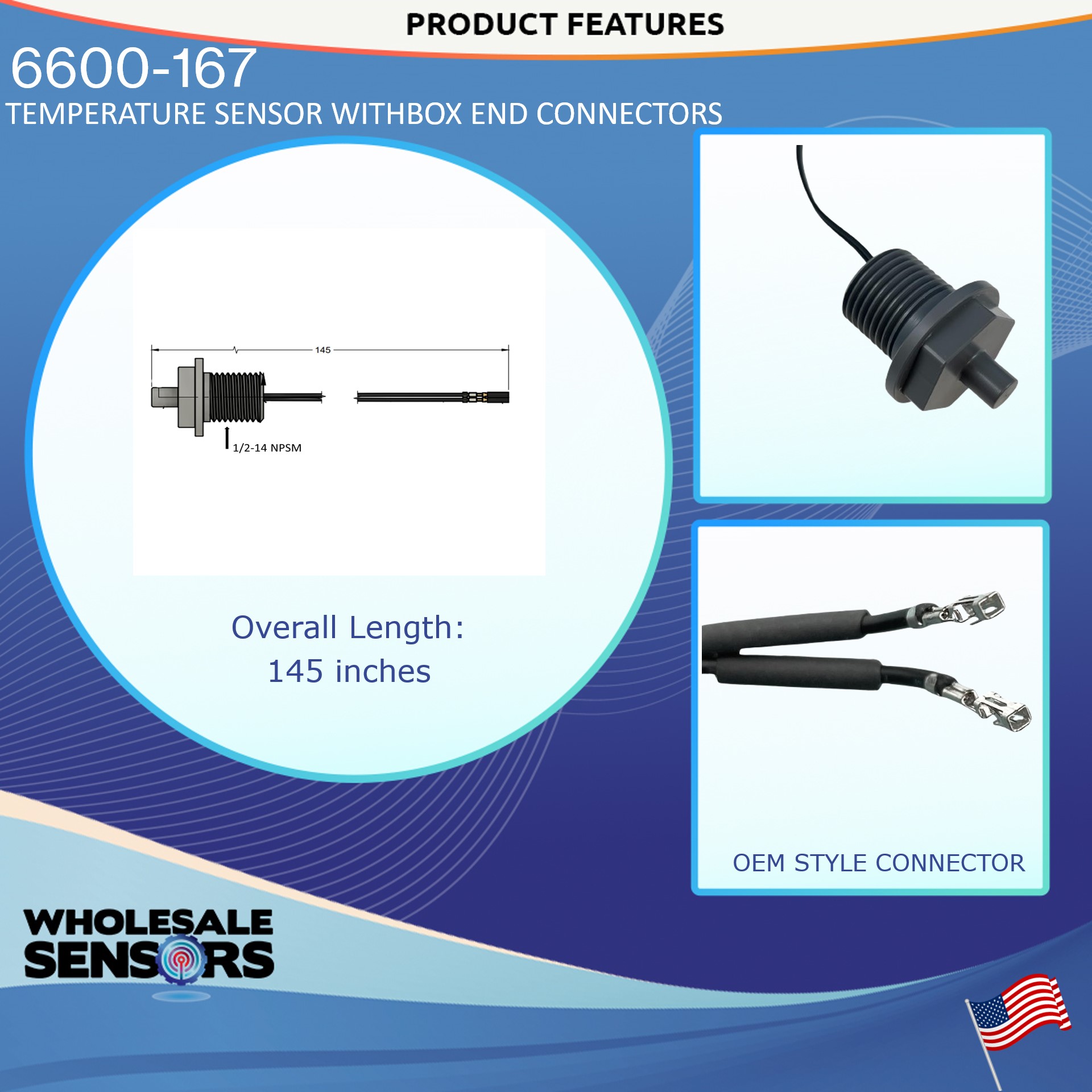Sundance Spa & Jacuzzi 6600-167 Temperature Sensor with Box End Connectors