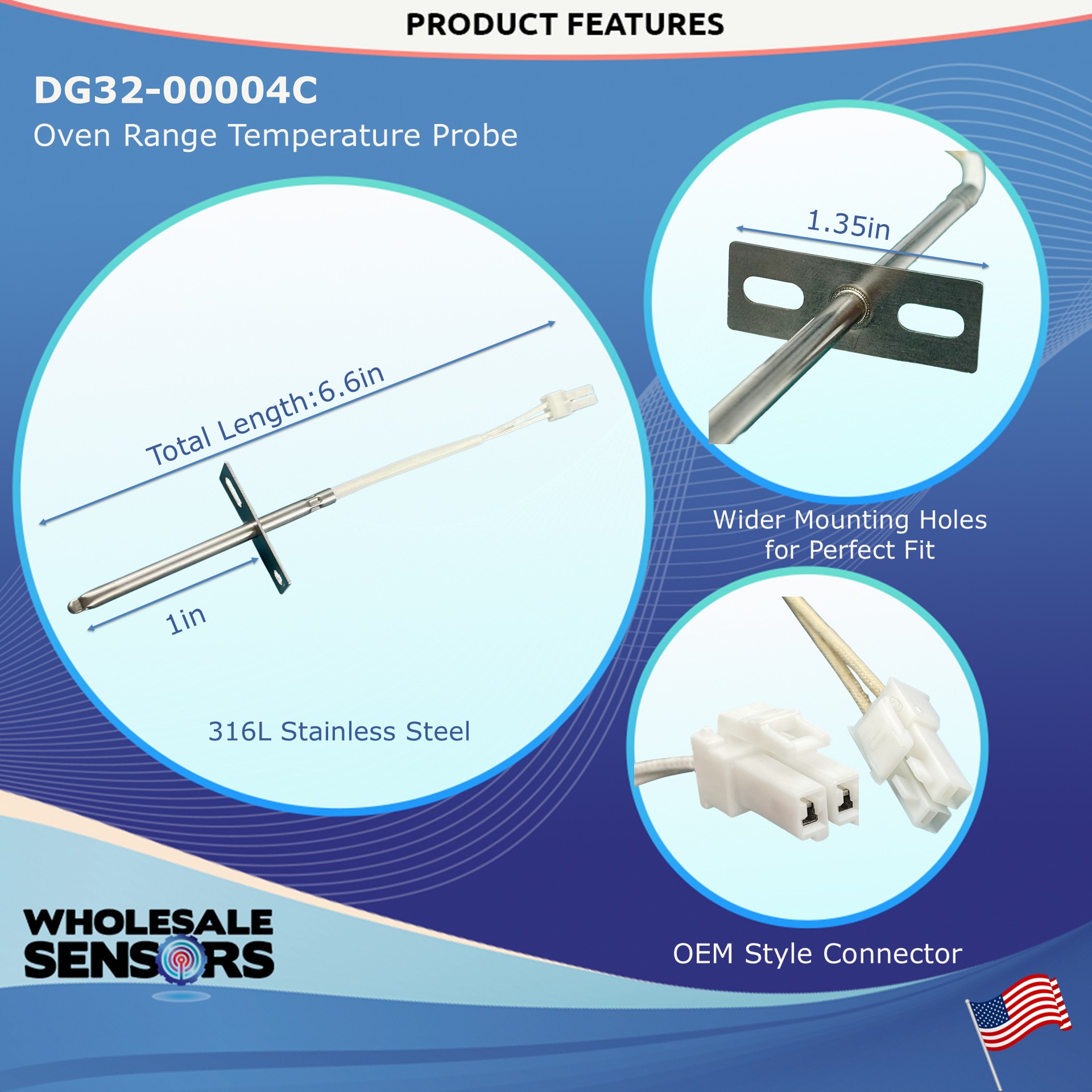 Samsung DG32-00004C Replacement Range Stove Oven Temperature Sensor 12 Month Warranty
