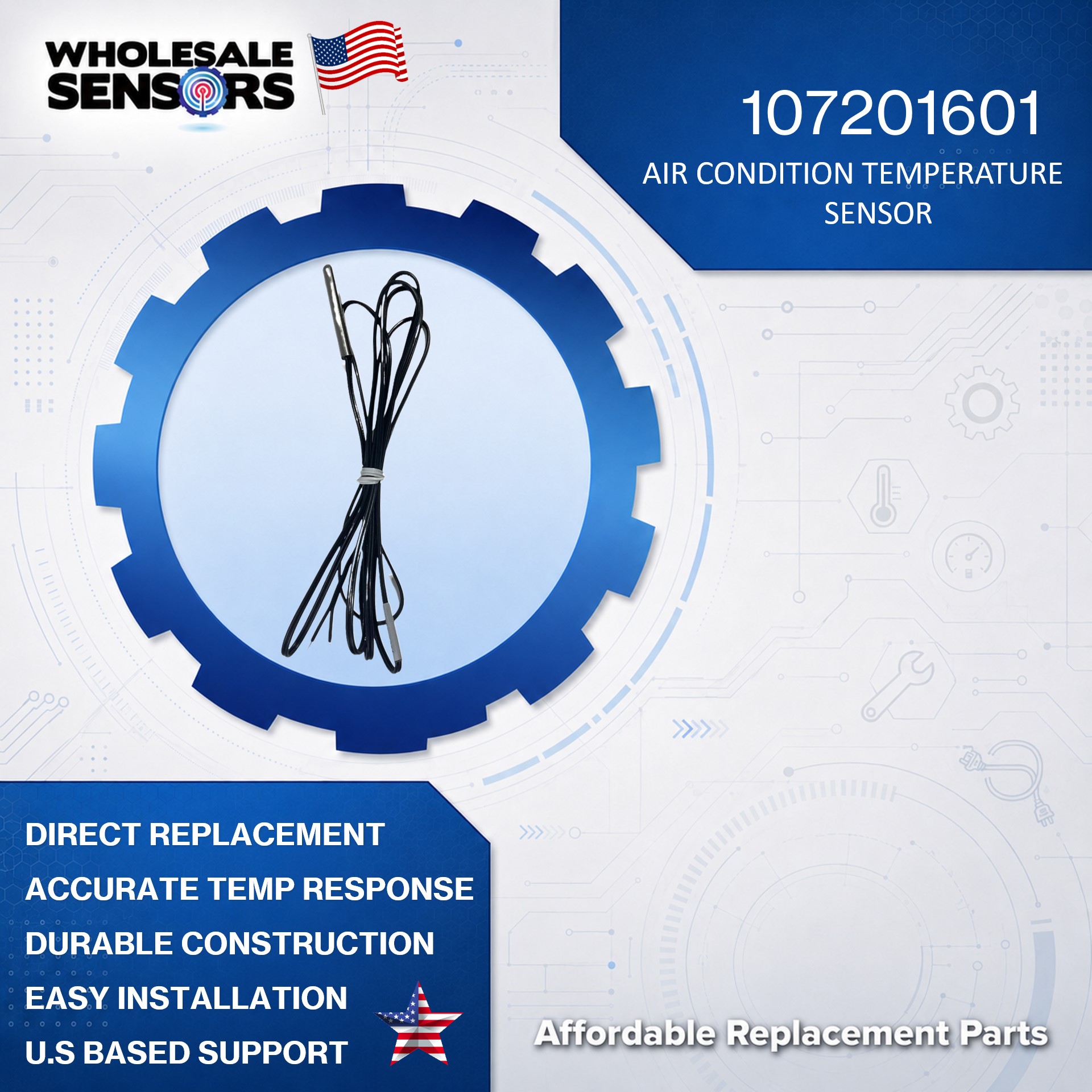 McQuay 107201601 10K Temperature Sensor Replacement