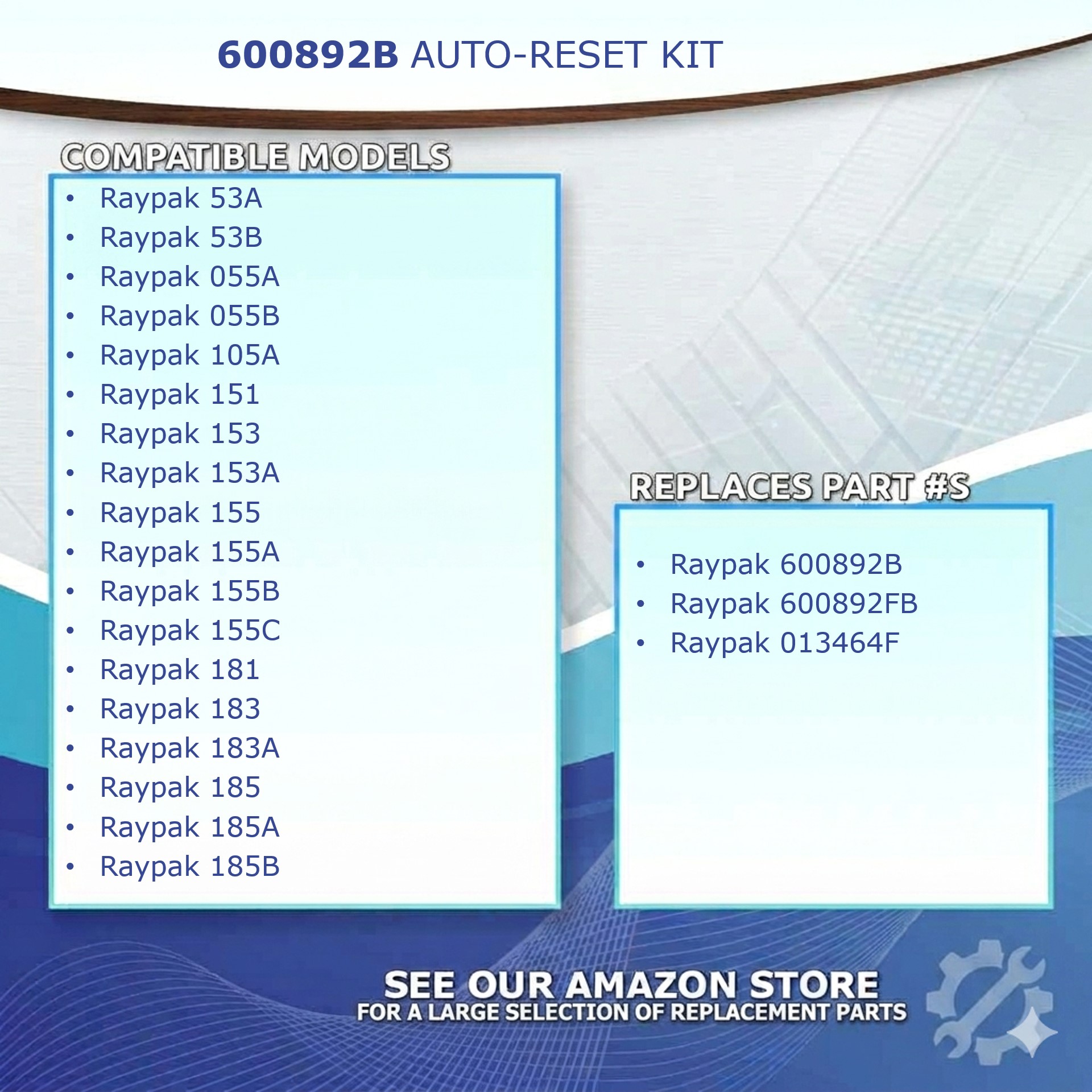 Raypak 600892B High Limit 135F Auto Reset-Kit